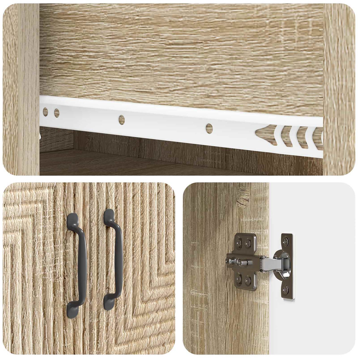 Kastenset 2 pcs Sonoma Eiken 66 x 34,5 x 89,5 cm Bewerkt hout