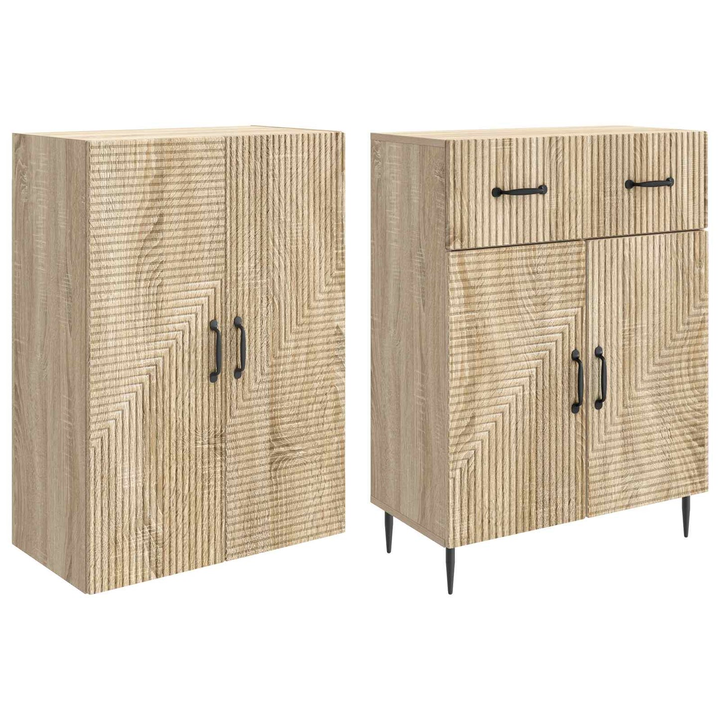 Kastenset 2 pcs Sonoma Eiken 66 x 34,5 x 89,5 cm Bewerkt hout