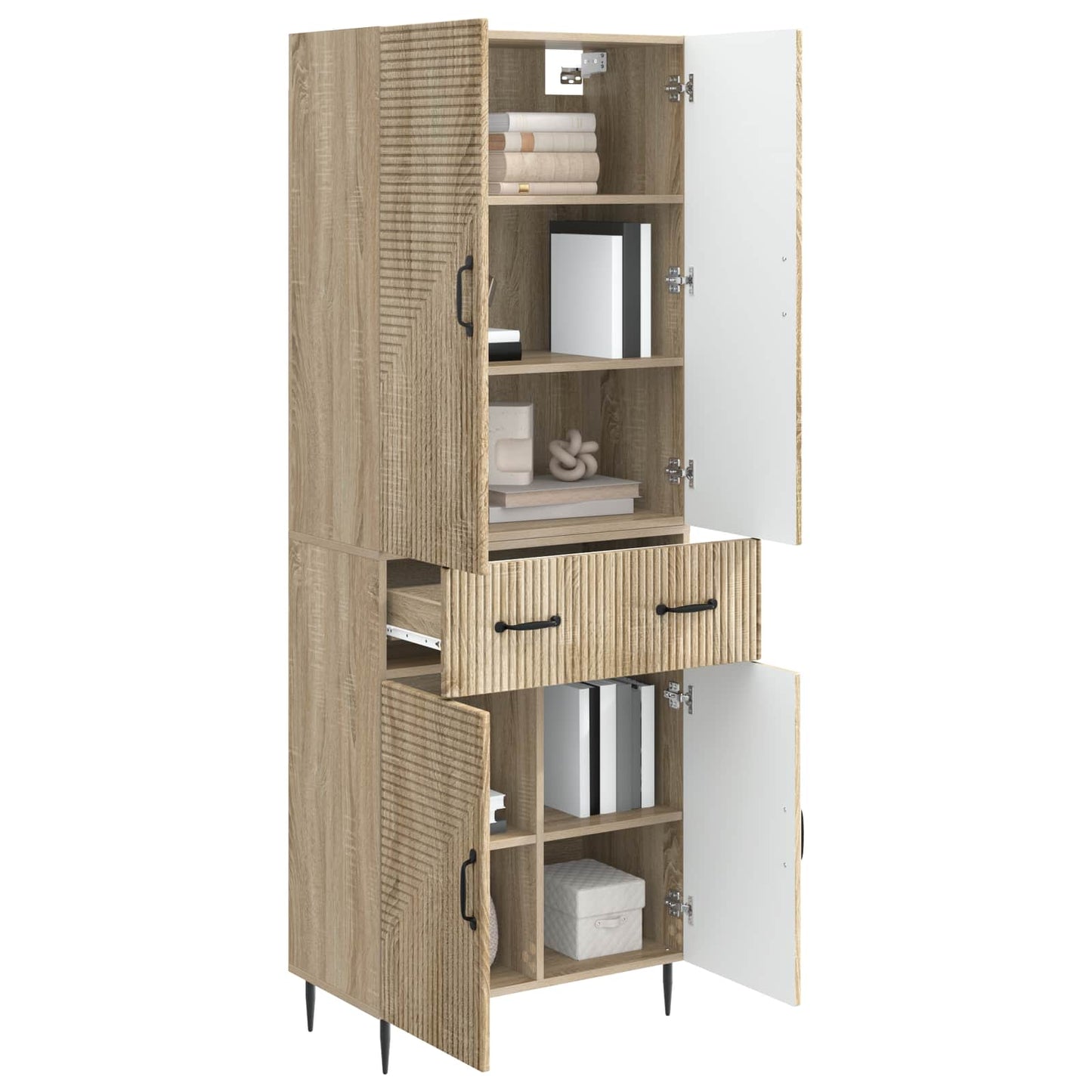 Kastenset 2 pcs Sonoma Eiken 66 x 34,5 x 89,5 cm Bewerkt hout