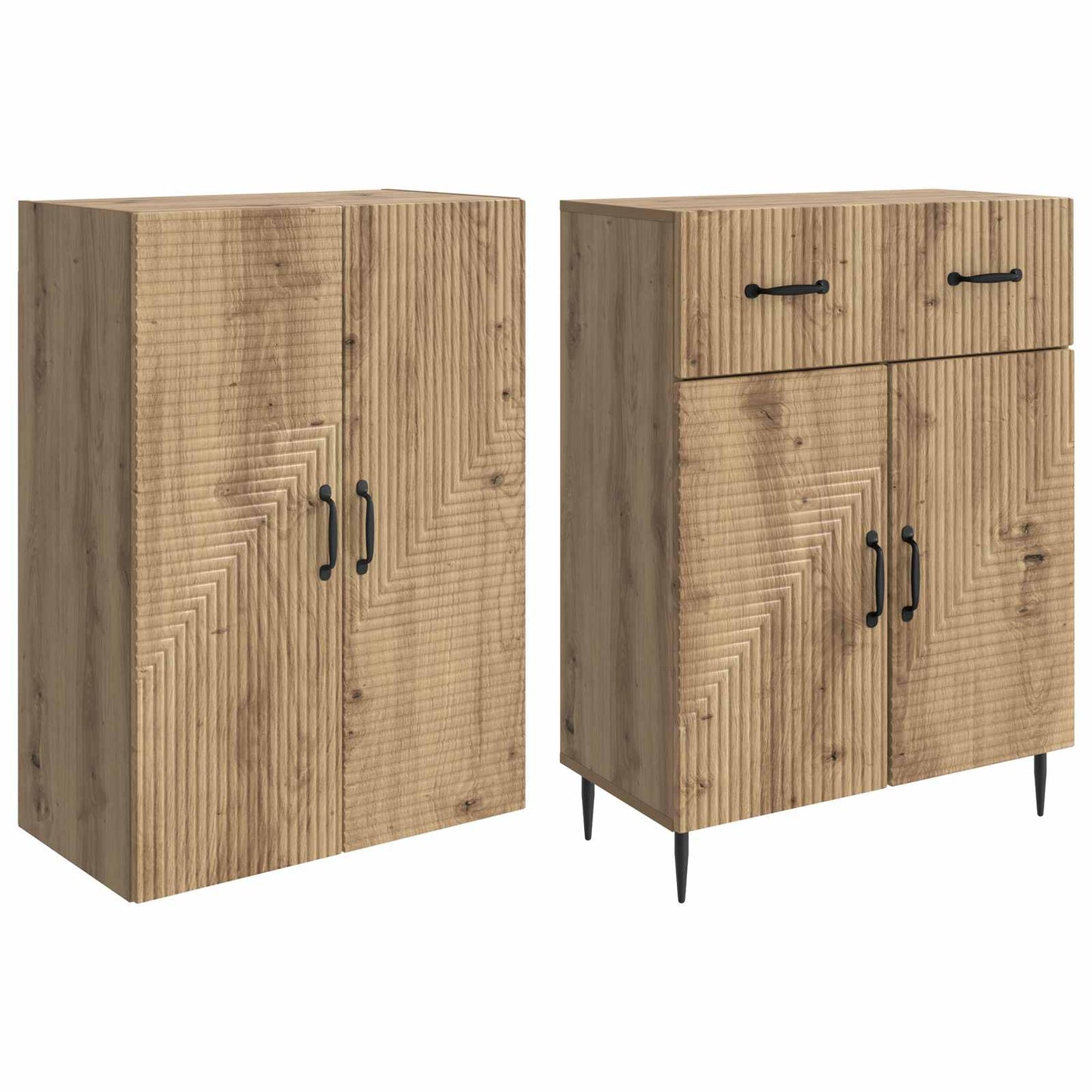 Kastenset 2 st Artisanaal eiken Bewerkt hout is nu te koop bij PeponiXL, paradijselijk wonen!