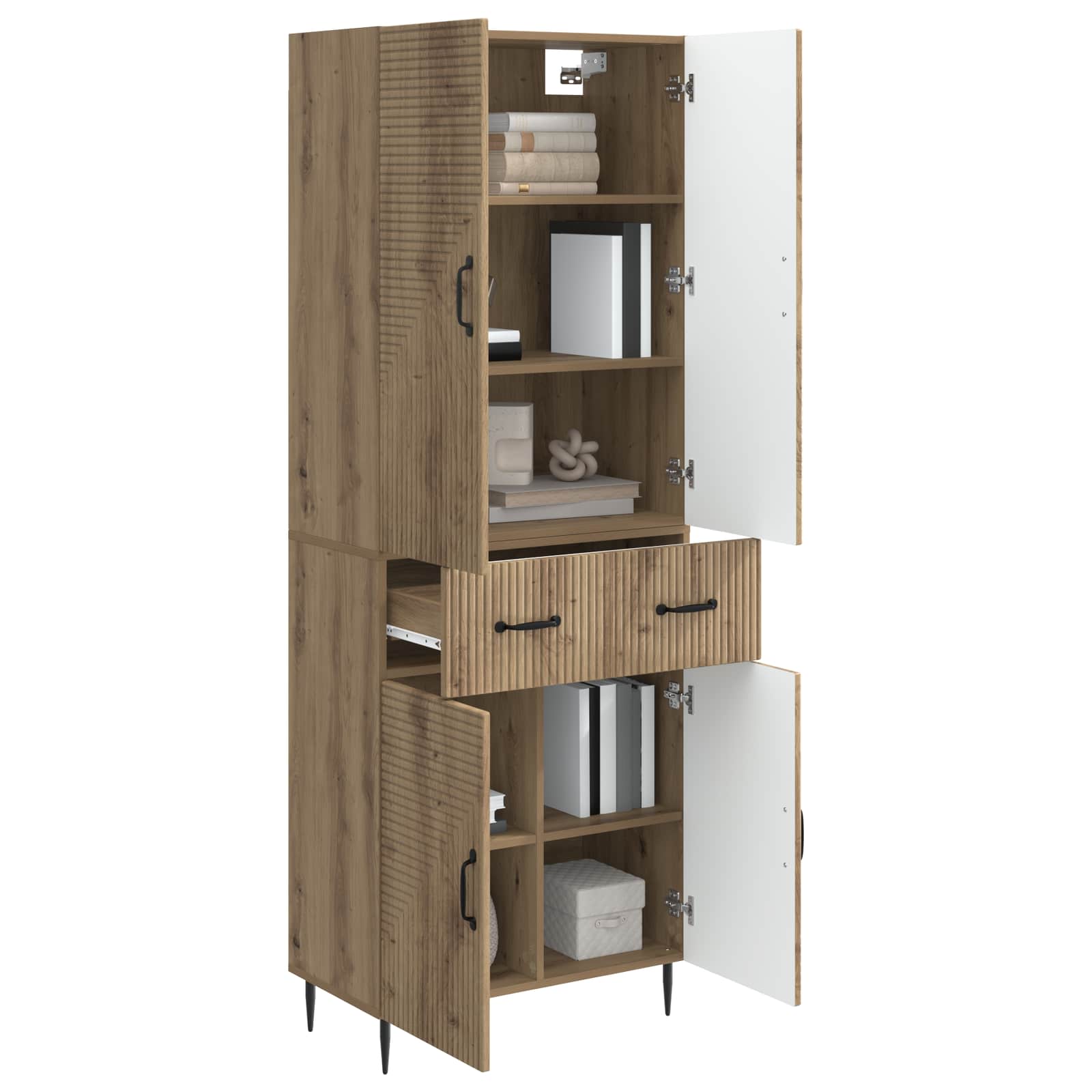 Kastenset 2 st Artisanaal eiken Bewerkt hout is nu te koop bij PeponiXL, paradijselijk wonen!