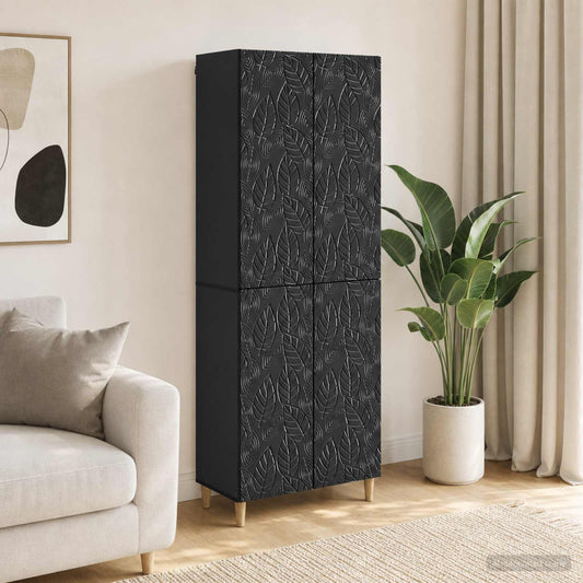 Kastenset 2 pcs Zwart Bewerkt hout is nu te koop bij PeponiXL, paradijselijk wonen!