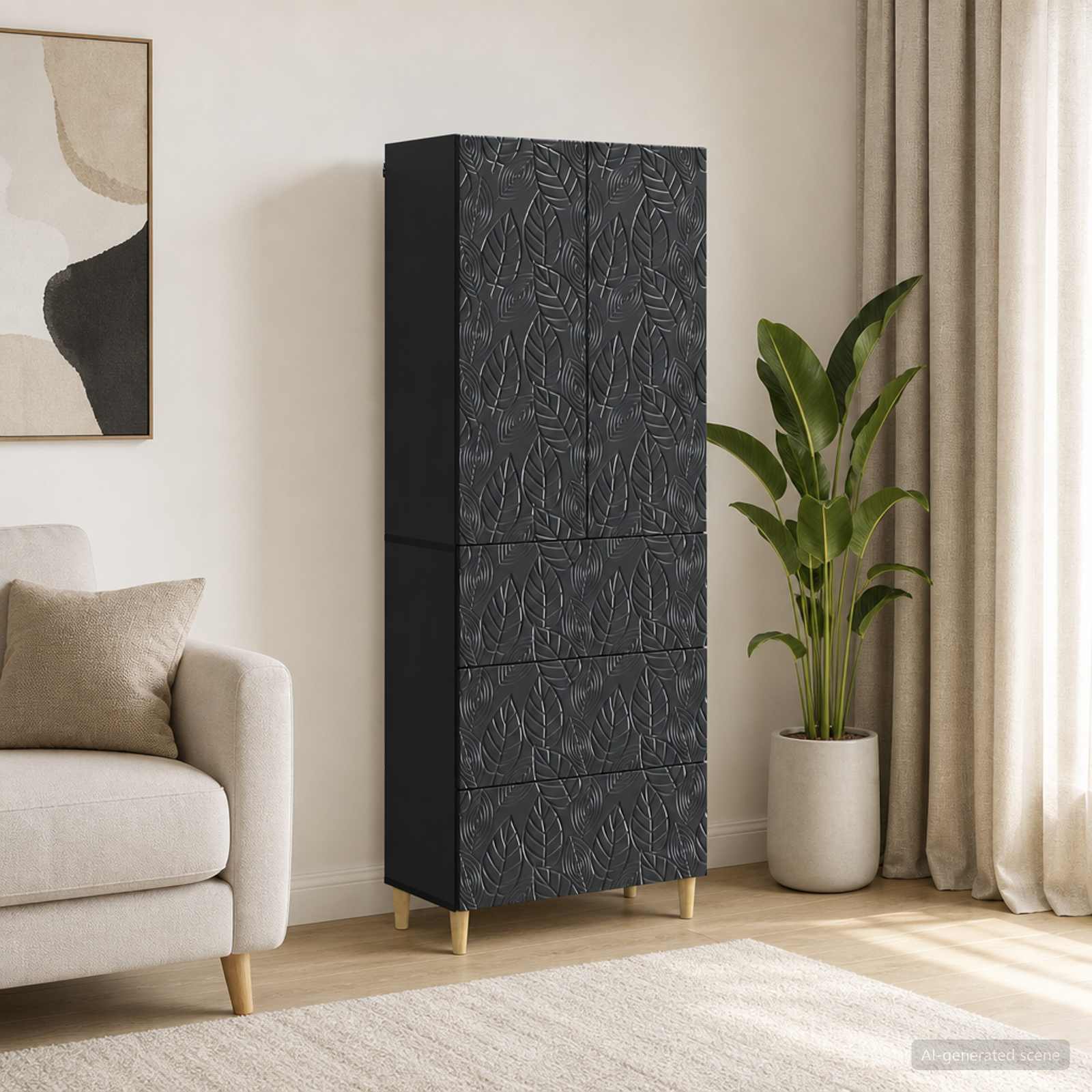 Kastenset 2 pcs Zwart 66 x 34,5 x 90 cm Bewerkt hout is nu te koop bij PeponiXL, paradijselijk wonen!