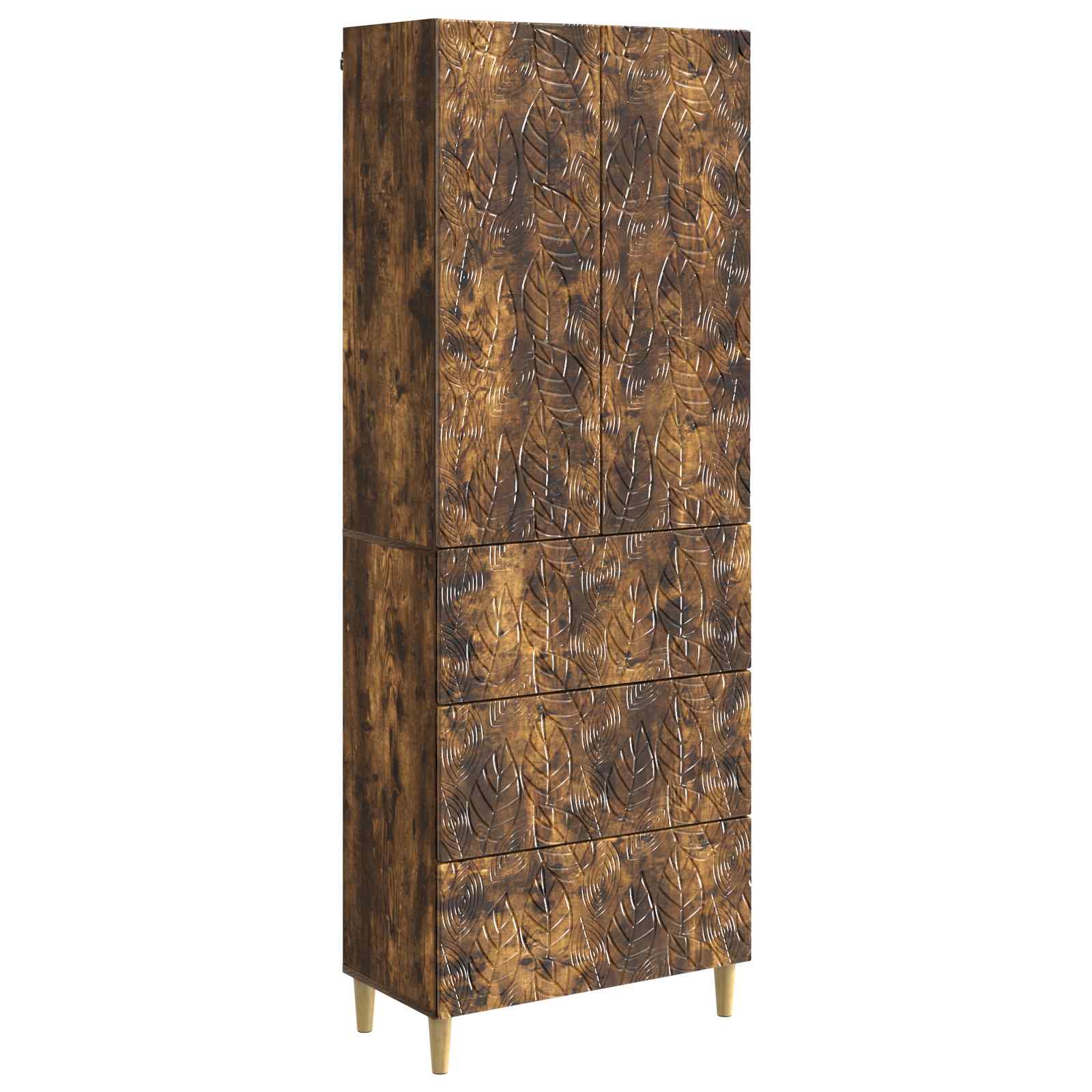 Kastenset 2 pcs Gerookt eiken 66 x 34,5 x 90 cm Bewerkt hout is nu te koop bij PeponiXL, paradijselijk wonen!