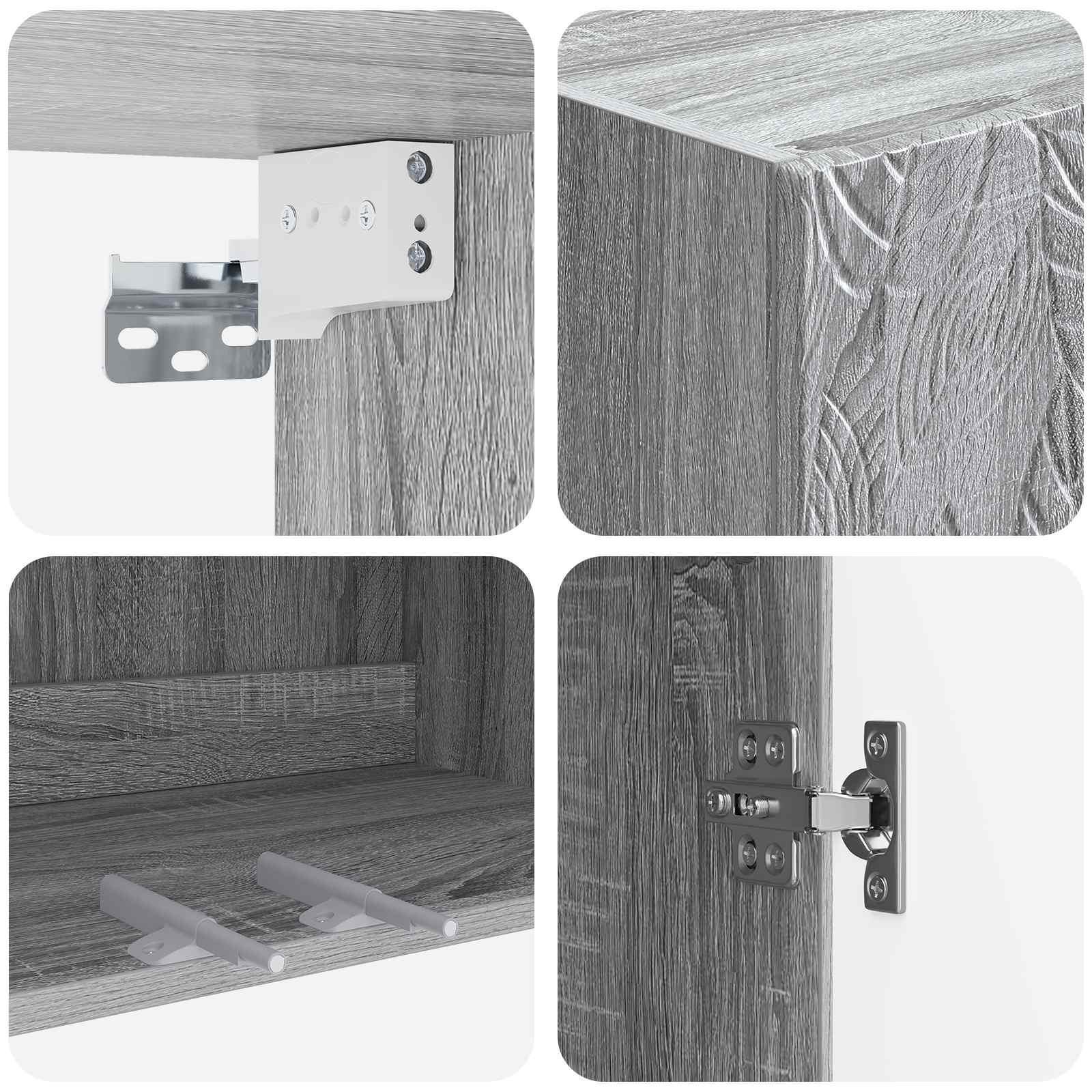 Kastenset 2 pcs Grijs Sonoma 66 x 34,5 x 90 cm Bewerkt hout is nu te koop bij PeponiXL, paradijselijk wonen!