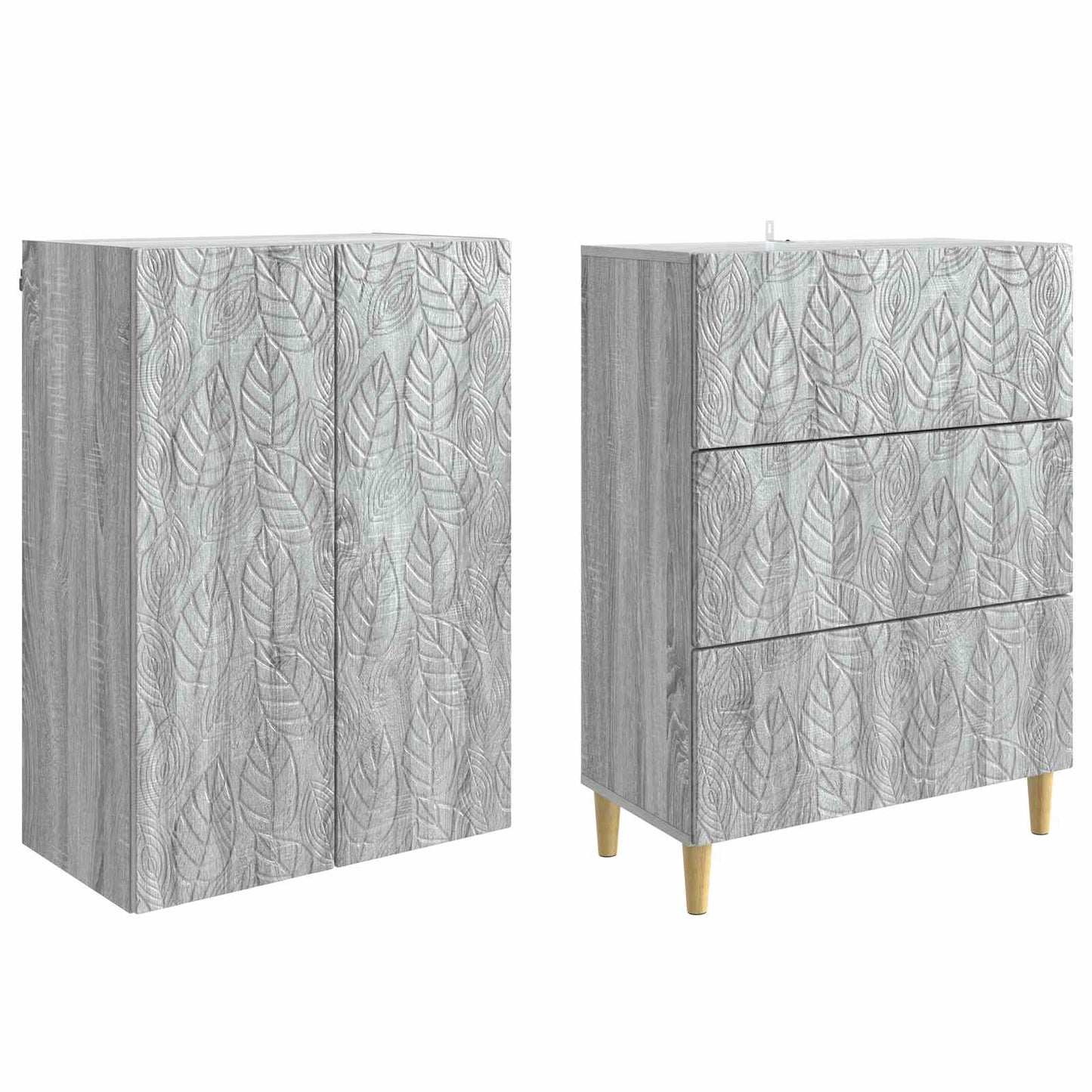 Kastenset 2 pcs Grijs Sonoma 66 x 34,5 x 90 cm Bewerkt hout is nu te koop bij PeponiXL, paradijselijk wonen!