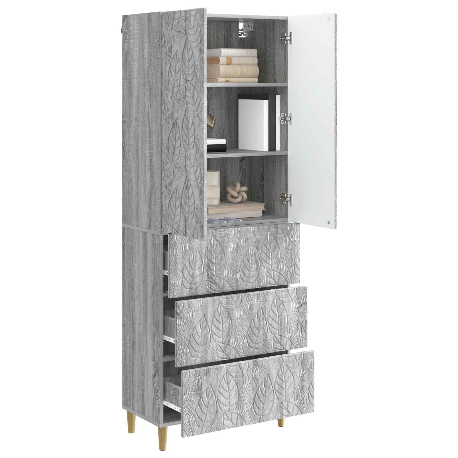 Kastenset 2 pcs Grijs Sonoma 66 x 34,5 x 90 cm Bewerkt hout is nu te koop bij PeponiXL, paradijselijk wonen!