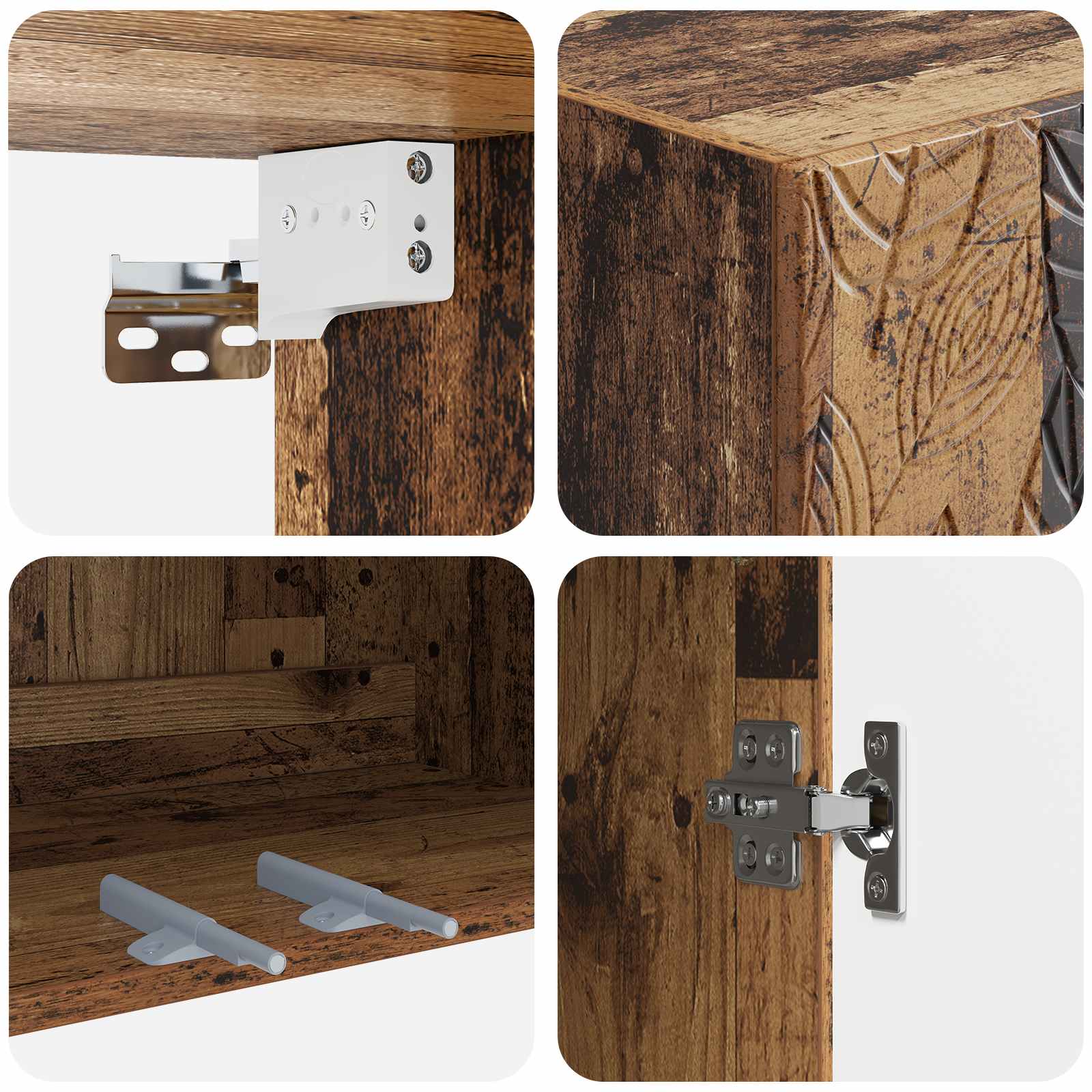 Kastenset 2 pcs Oud hout 66 x 34,5 x 90 cm Bewerkt hout is nu te koop bij PeponiXL, paradijselijk wonen!