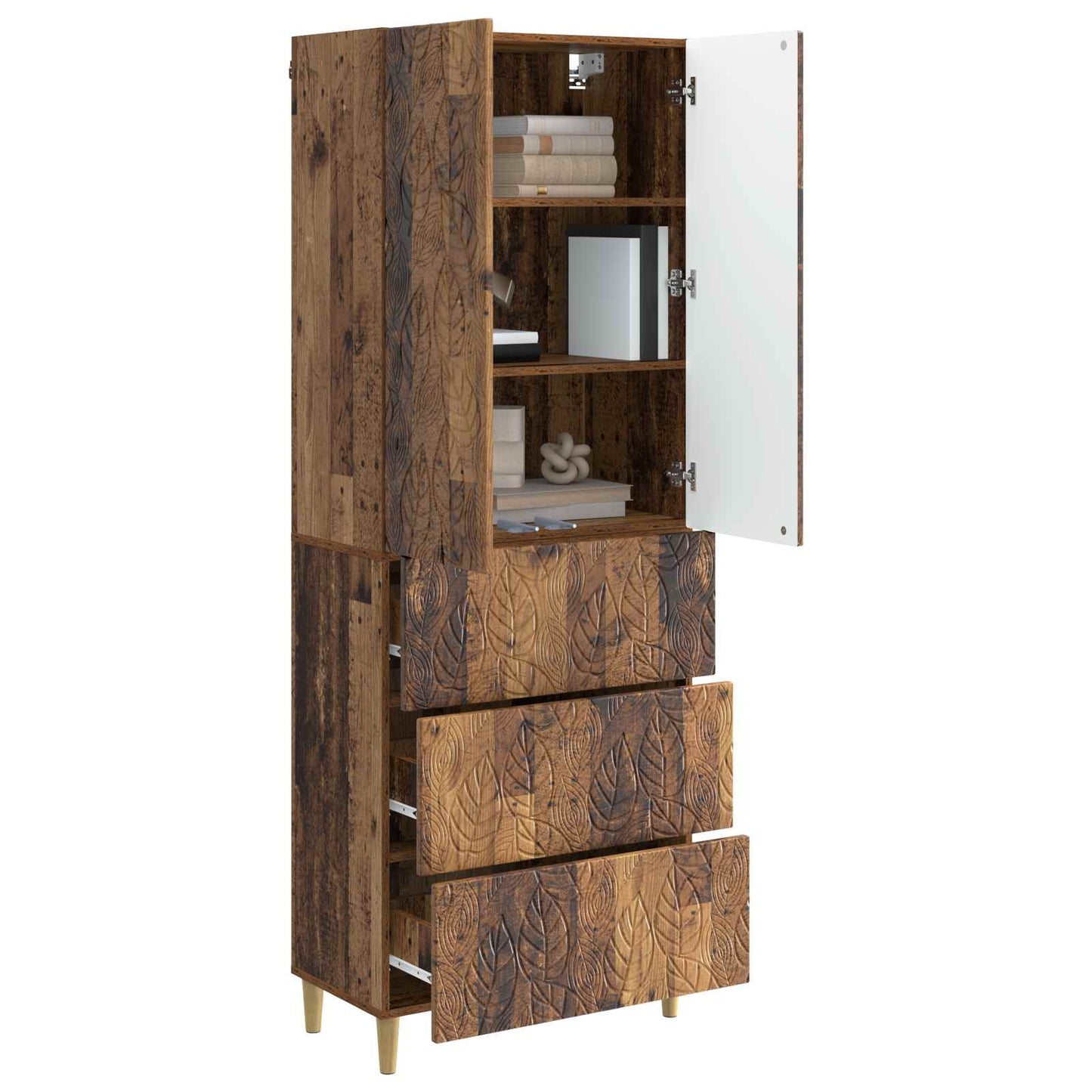 Kastenset 2 pcs Oud hout 66 x 34,5 x 90 cm Bewerkt hout is nu te koop bij PeponiXL, paradijselijk wonen!