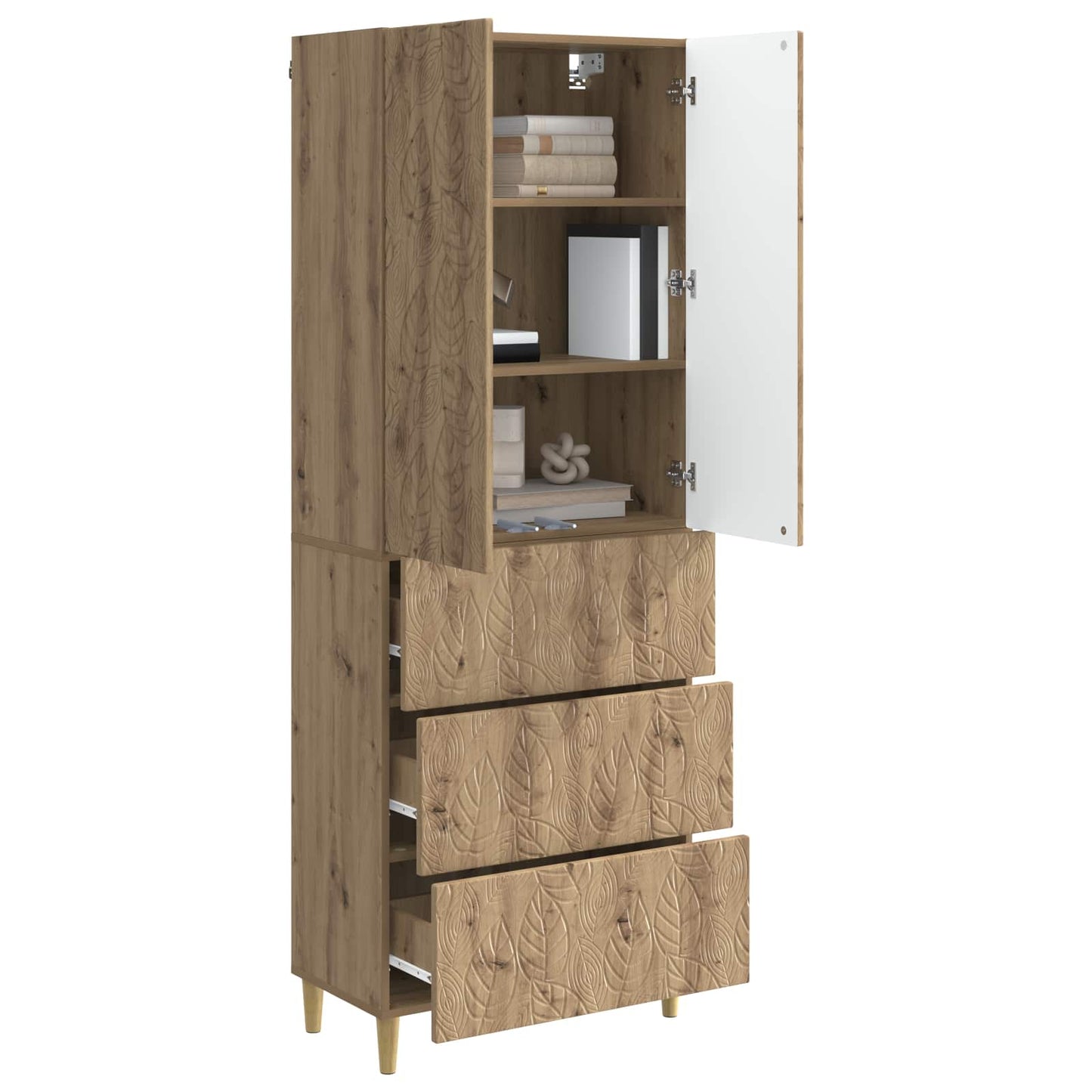 Kastenset 2 pcs Artisanaal eiken 66 x 34,5 x 90 cm Bewerkt hout is nu te koop bij PeponiXL, paradijselijk wonen!