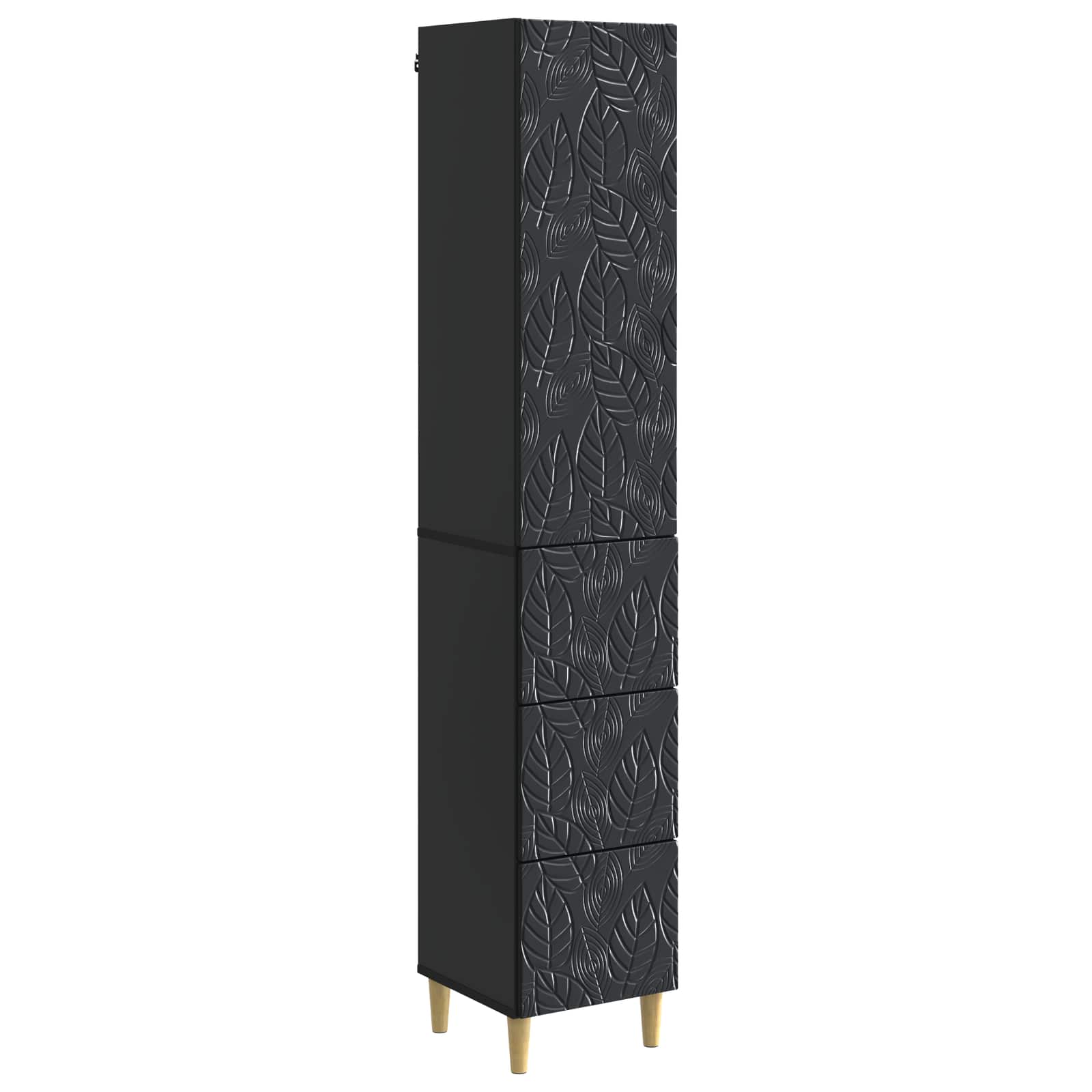 Kastenset 2 pcs Zwart 33 x 34,5 x 90 cm Bewerkt hout is nu te koop bij PeponiXL, paradijselijk wonen!