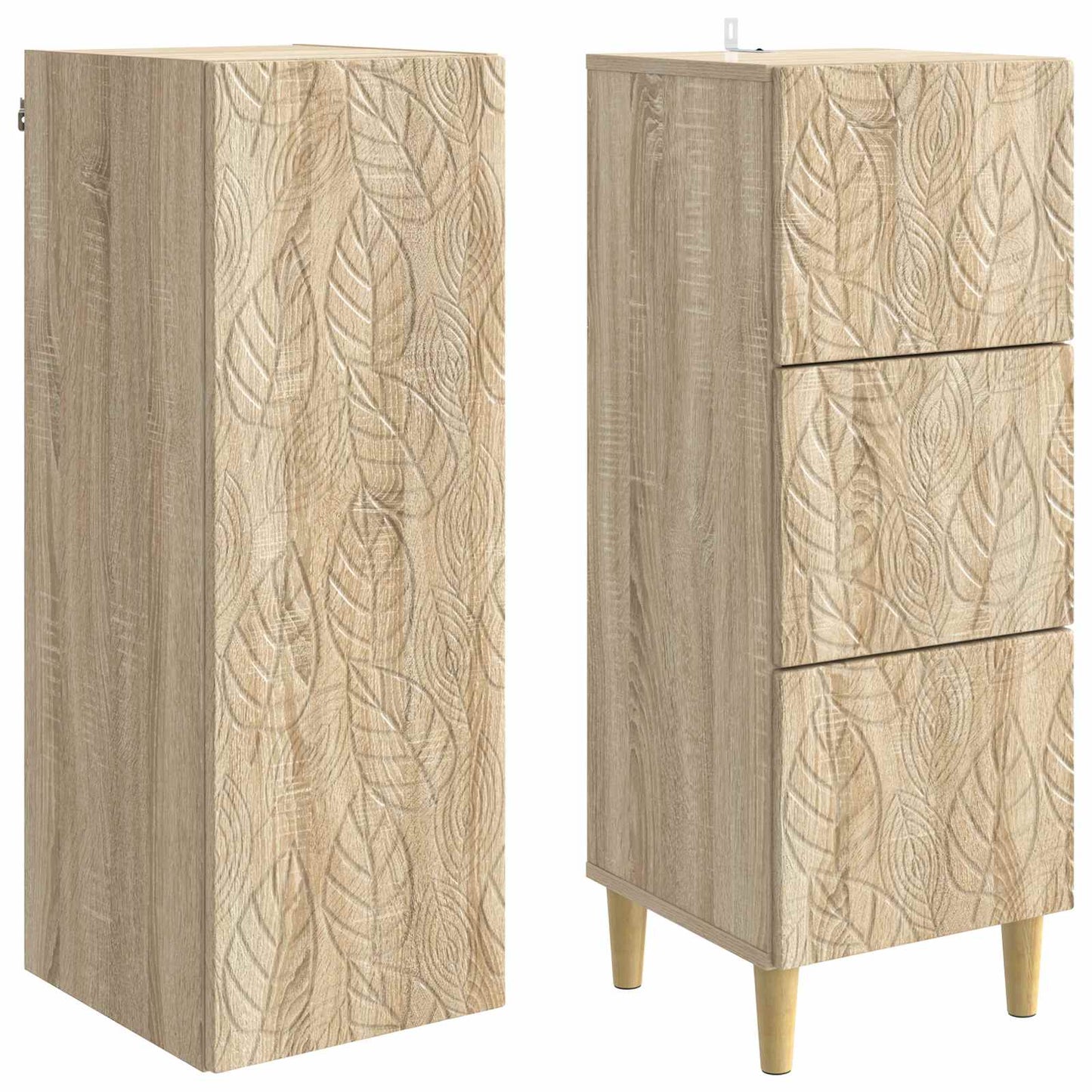 Kastenset 2 pcs Sonoma Eiken 33 x 34,5 x 90 cm Bewerkt hout is nu te koop bij PeponiXL, paradijselijk wonen!