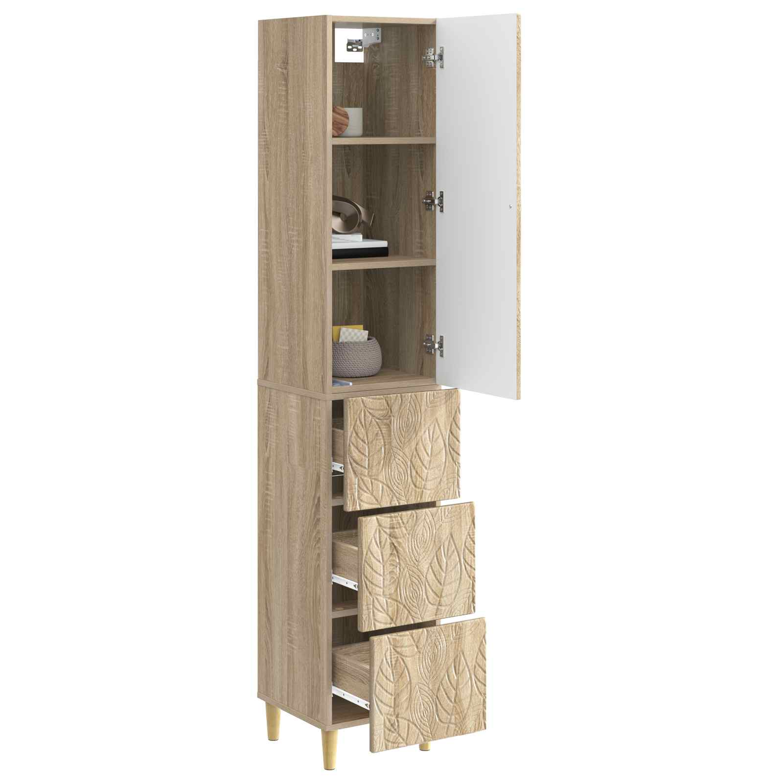Kastenset 2 pcs Sonoma Eiken 33 x 34,5 x 90 cm Bewerkt hout is nu te koop bij PeponiXL, paradijselijk wonen!