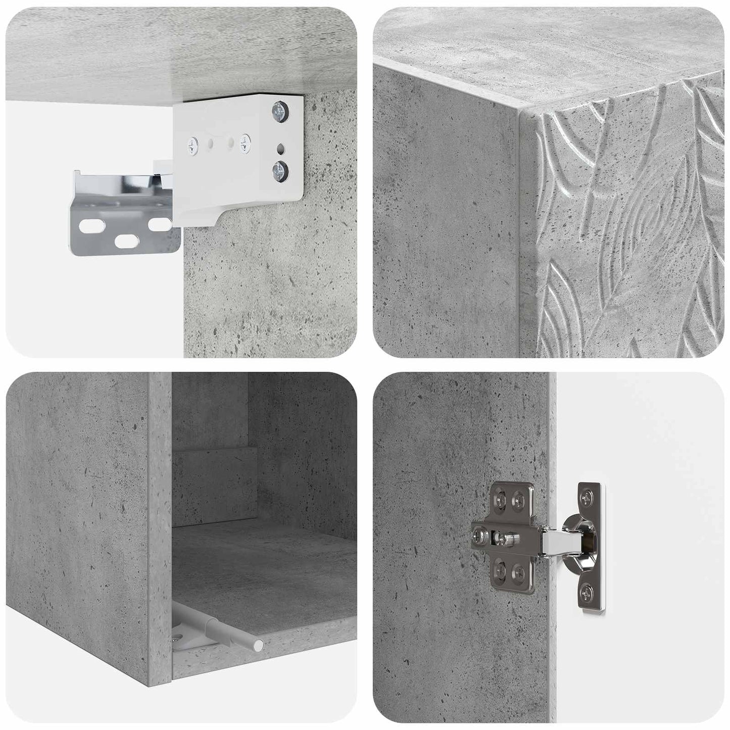 Kastenset 2 pcs Betongrijs 33 x 34,5 x 90 cm Bewerkt hout is nu te koop bij PeponiXL, paradijselijk wonen!