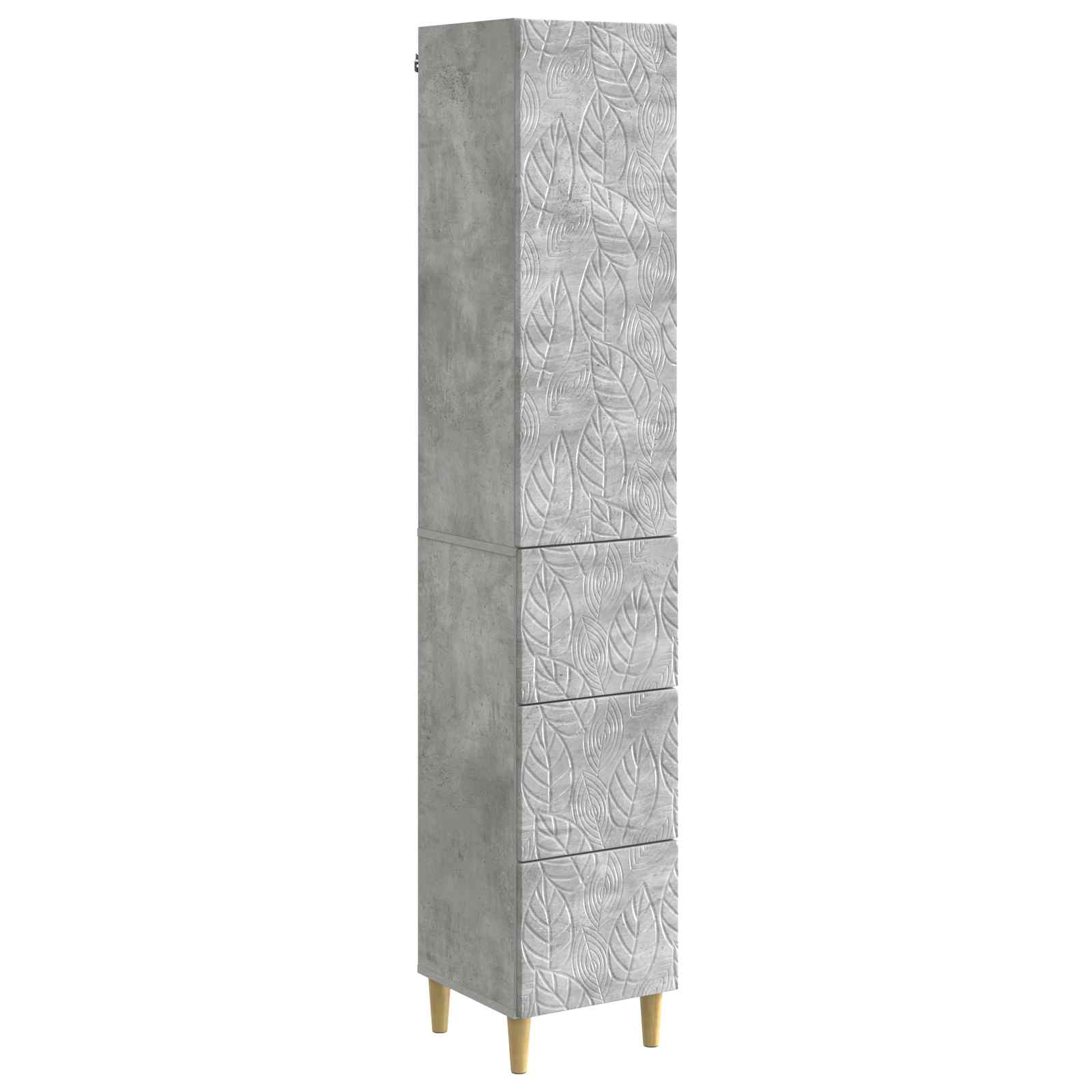 Kastenset 2 pcs Betongrijs 33 x 34,5 x 90 cm Bewerkt hout is nu te koop bij PeponiXL, paradijselijk wonen!