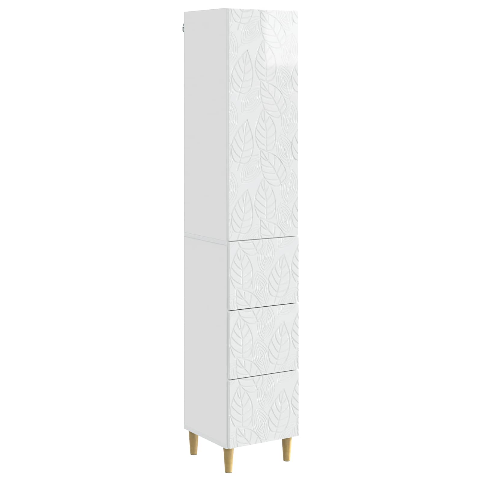Kastenset 2 pcs Hoogglans Wit 33 x 34,5 x 90 cm Bewerkt hout is nu te koop bij PeponiXL, paradijselijk wonen!