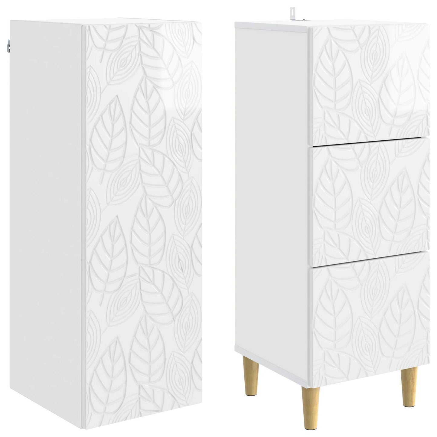 Kastenset 2 pcs Hoogglans Wit 33 x 34,5 x 90 cm Bewerkt hout is nu te koop bij PeponiXL, paradijselijk wonen!