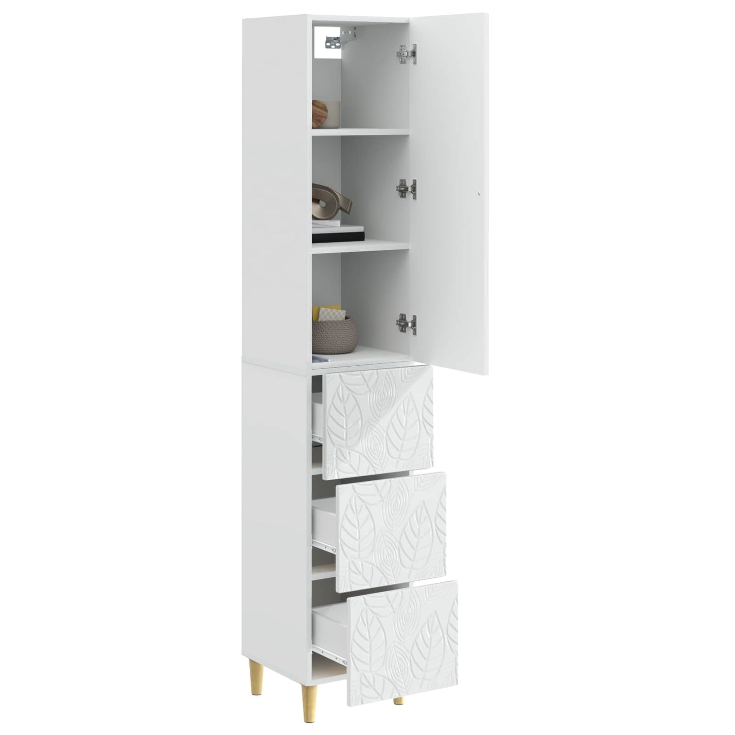 Kastenset 2 pcs Hoogglans Wit 33 x 34,5 x 90 cm Bewerkt hout is nu te koop bij PeponiXL, paradijselijk wonen!