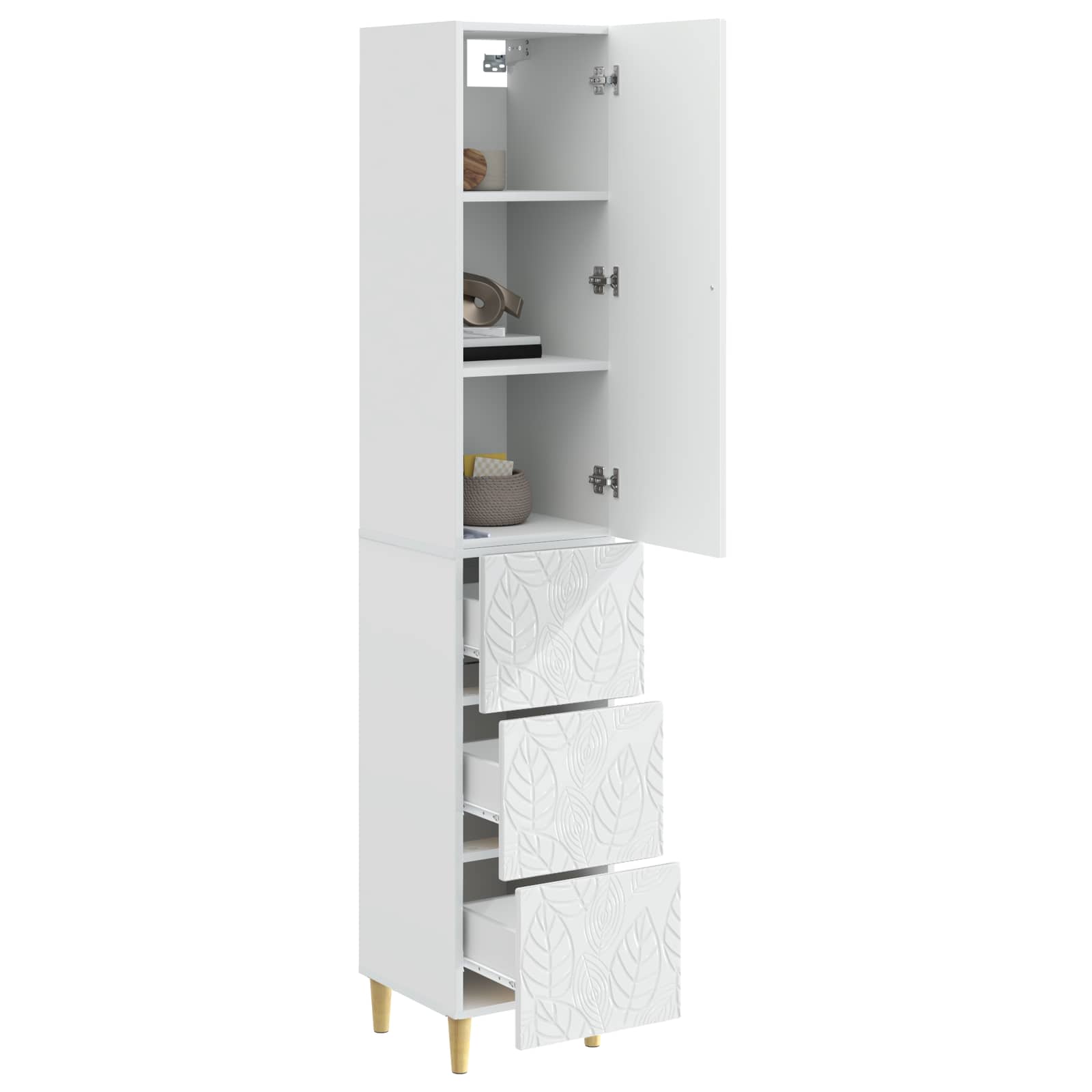 Kastenset 2 pcs Hoogglans Wit 33 x 34,5 x 90 cm Bewerkt hout is nu te koop bij PeponiXL, paradijselijk wonen!