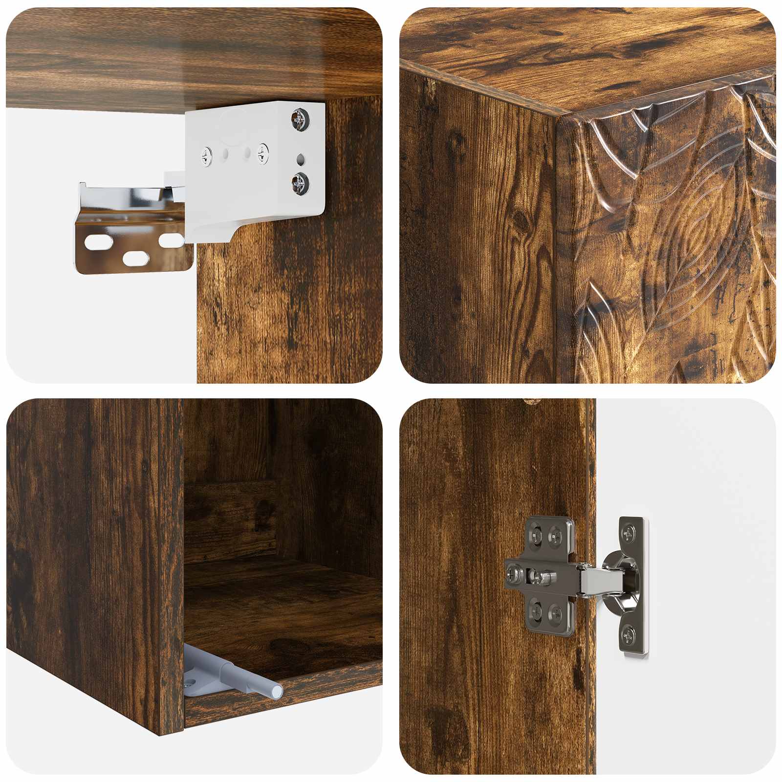 Kastenset 2 pcs Gerookt eiken 33 x 34,5 x 90 cm Bewerkt hout is nu te koop bij PeponiXL, paradijselijk wonen!