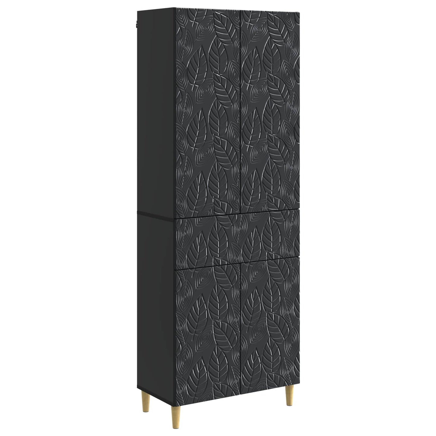 Kastenset 2 pcs Zwart Bewerkt hout