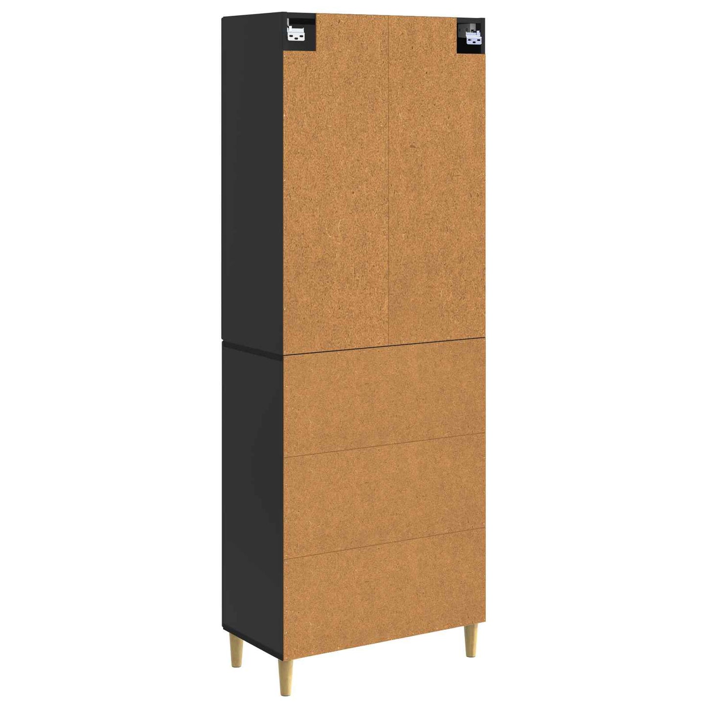 Kastenset 2 pcs Zwart Bewerkt hout