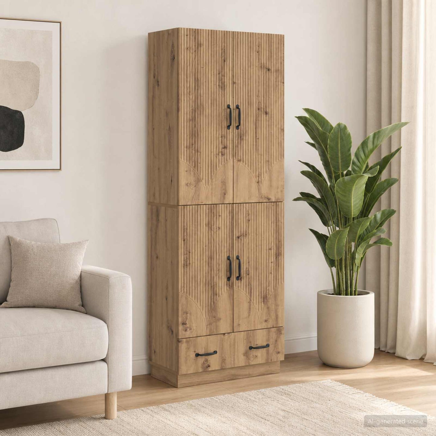 Kastenset 2 st Artisanaal eiken Bewerkt hout