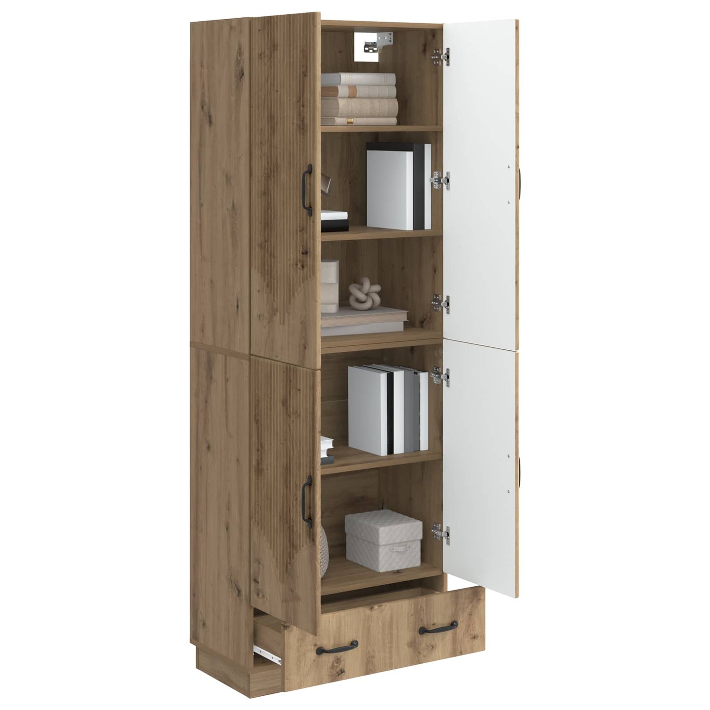 Kastenset 2 st Artisanaal eiken Bewerkt hout