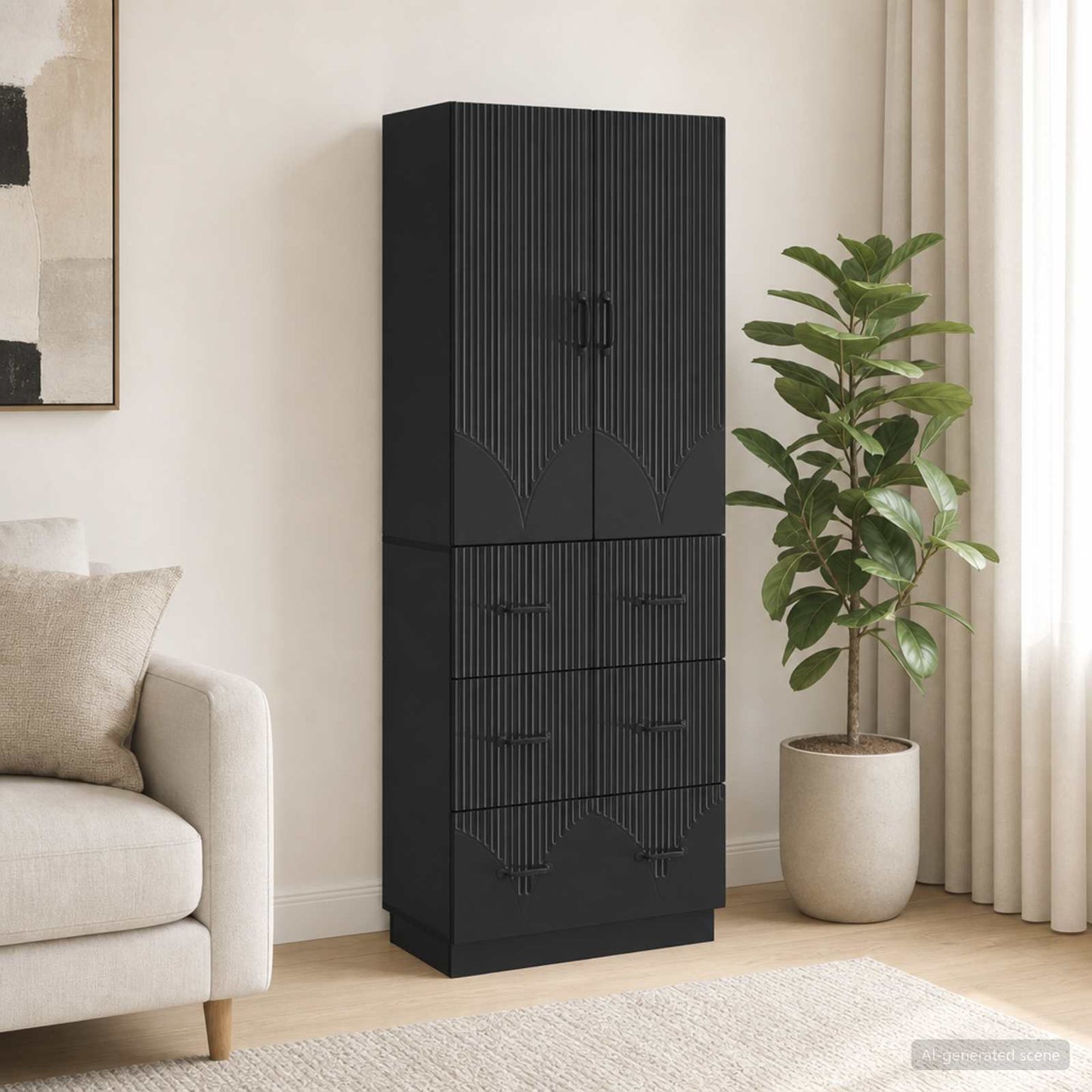 Kastenset 2 pcs Zwart 66 x 34,5 x 87 cm Bewerkt hout is nu te koop bij PeponiXL, paradijselijk wonen!
