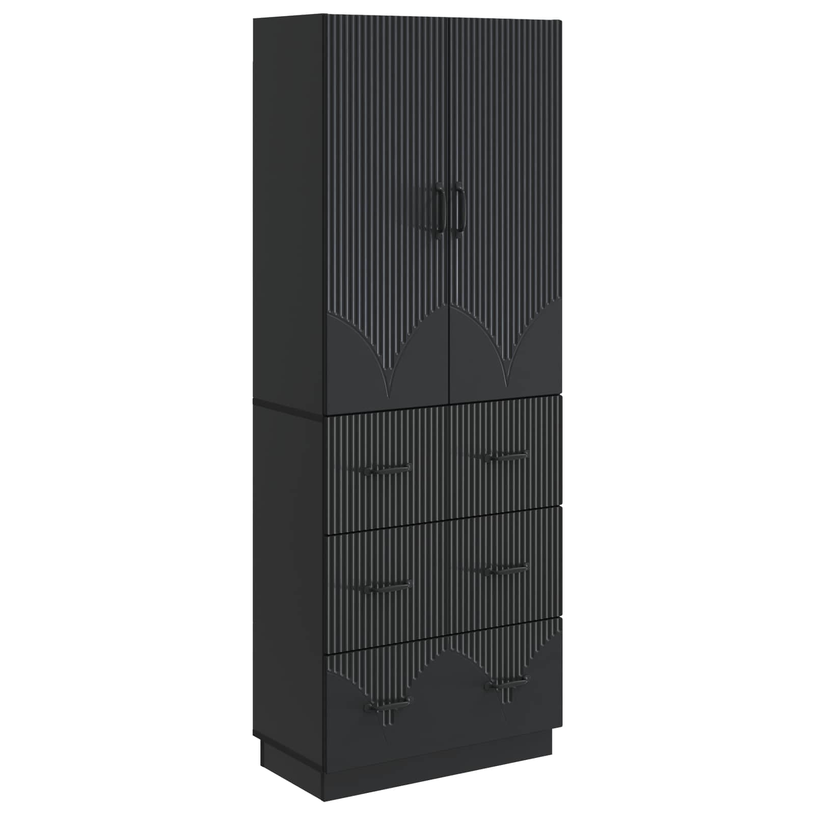 Kastenset 2 pcs Zwart 66 x 34,5 x 87 cm Bewerkt hout is nu te koop bij PeponiXL, paradijselijk wonen!