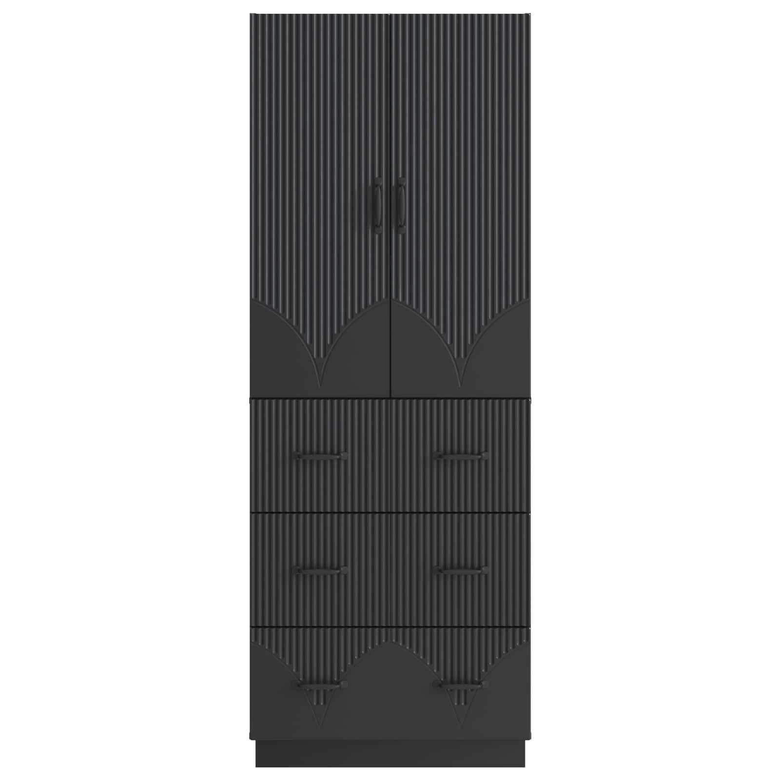 Kastenset 2 pcs Zwart 66 x 34,5 x 87 cm Bewerkt hout is nu te koop bij PeponiXL, paradijselijk wonen!