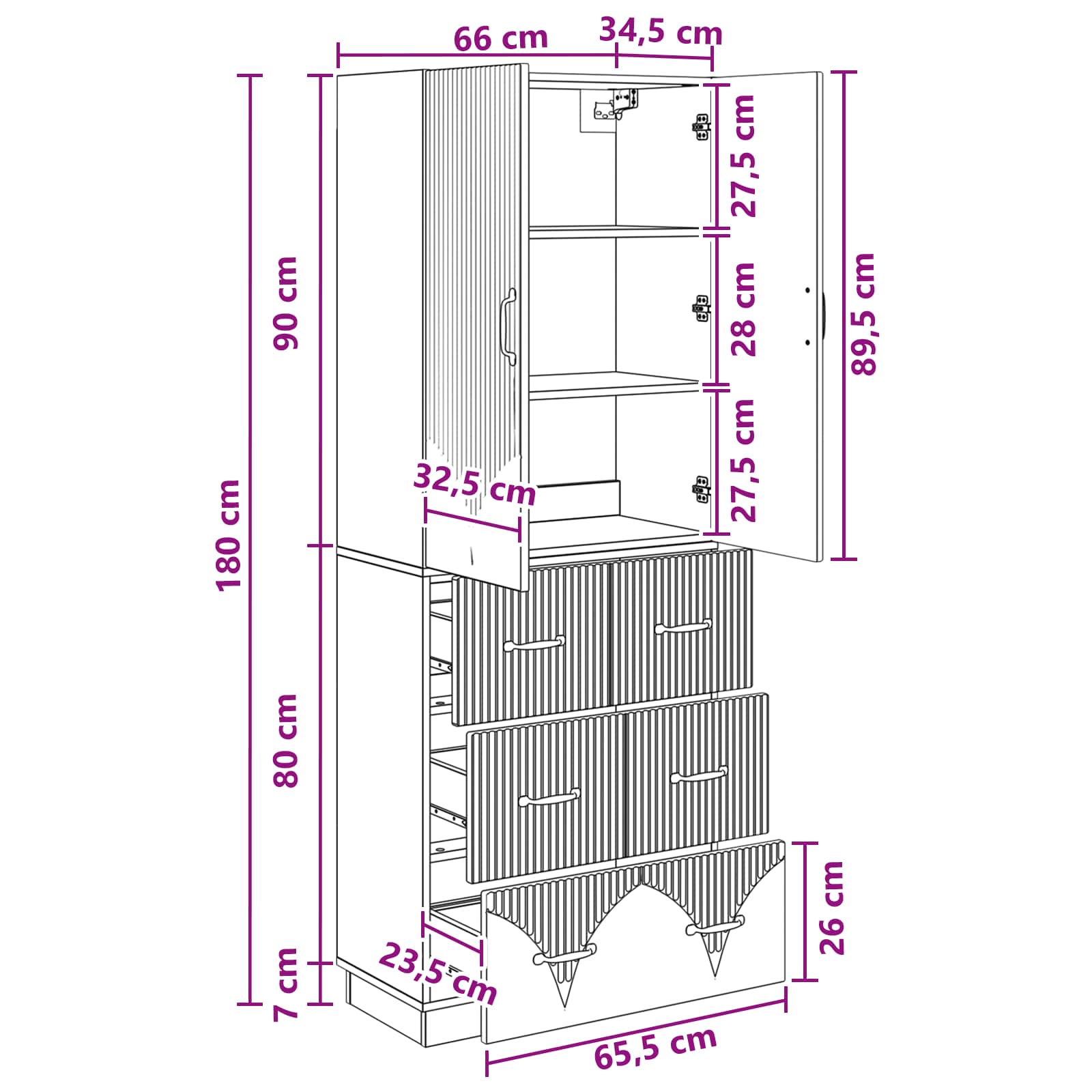 Kastenset 2 pcs Zwart 66 x 34,5 x 87 cm Bewerkt hout is nu te koop bij PeponiXL, paradijselijk wonen!