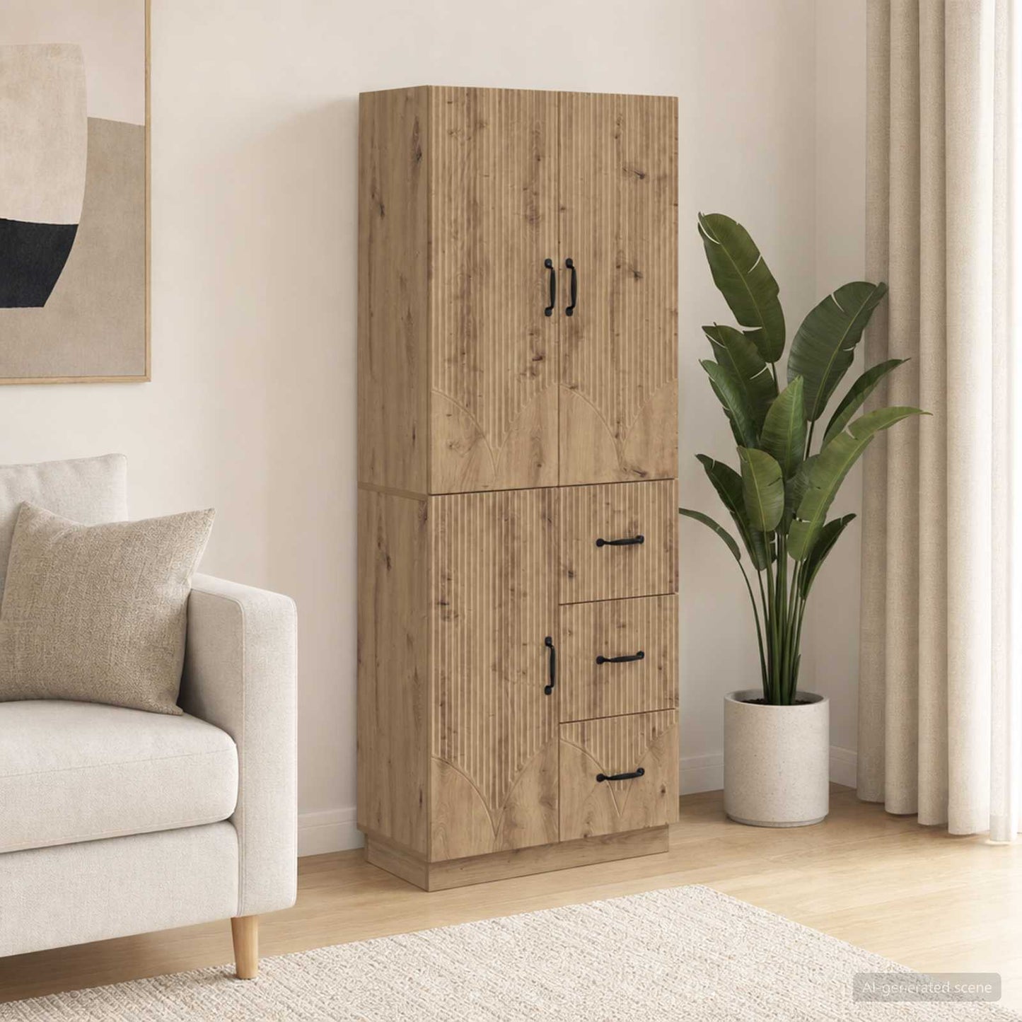 Kastenset 2 st Artisanaal eiken Bewerkt hout