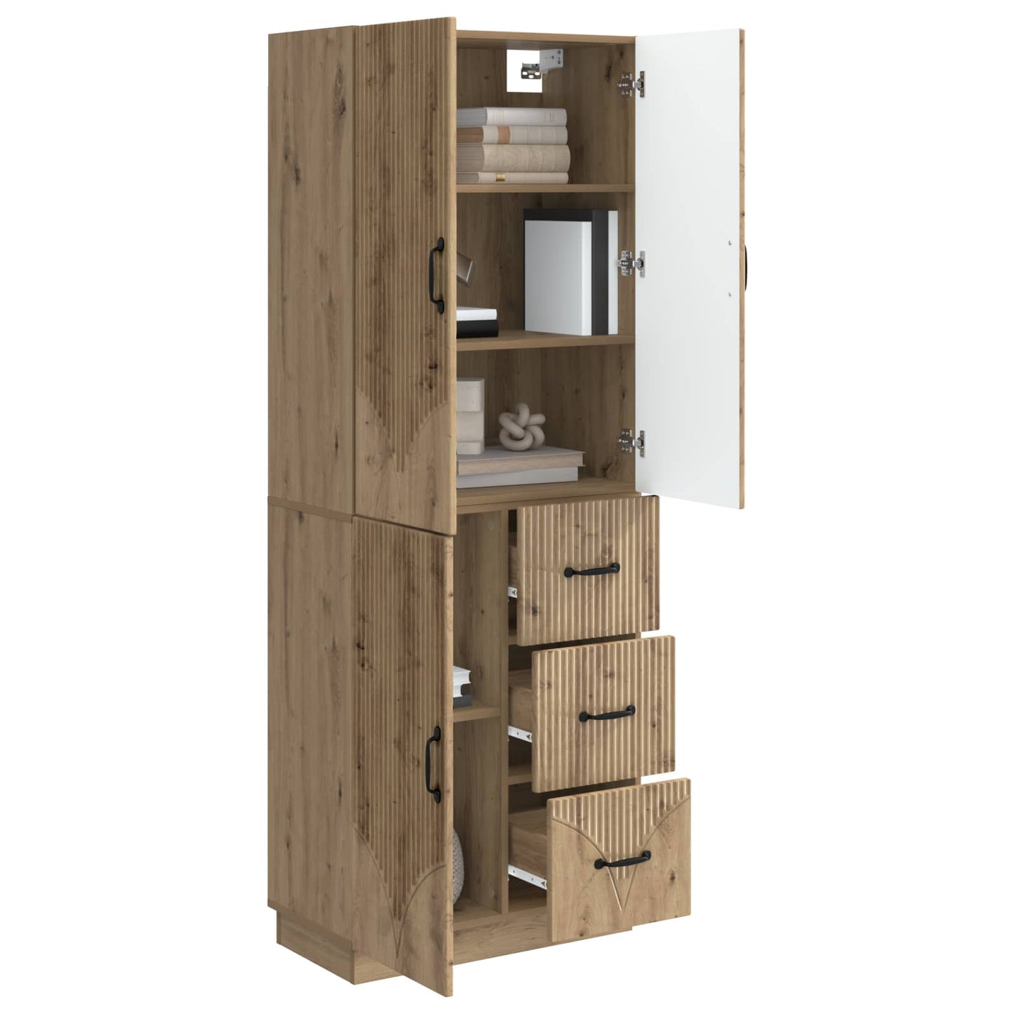 Kastenset 2 st Artisanaal eiken Bewerkt hout
