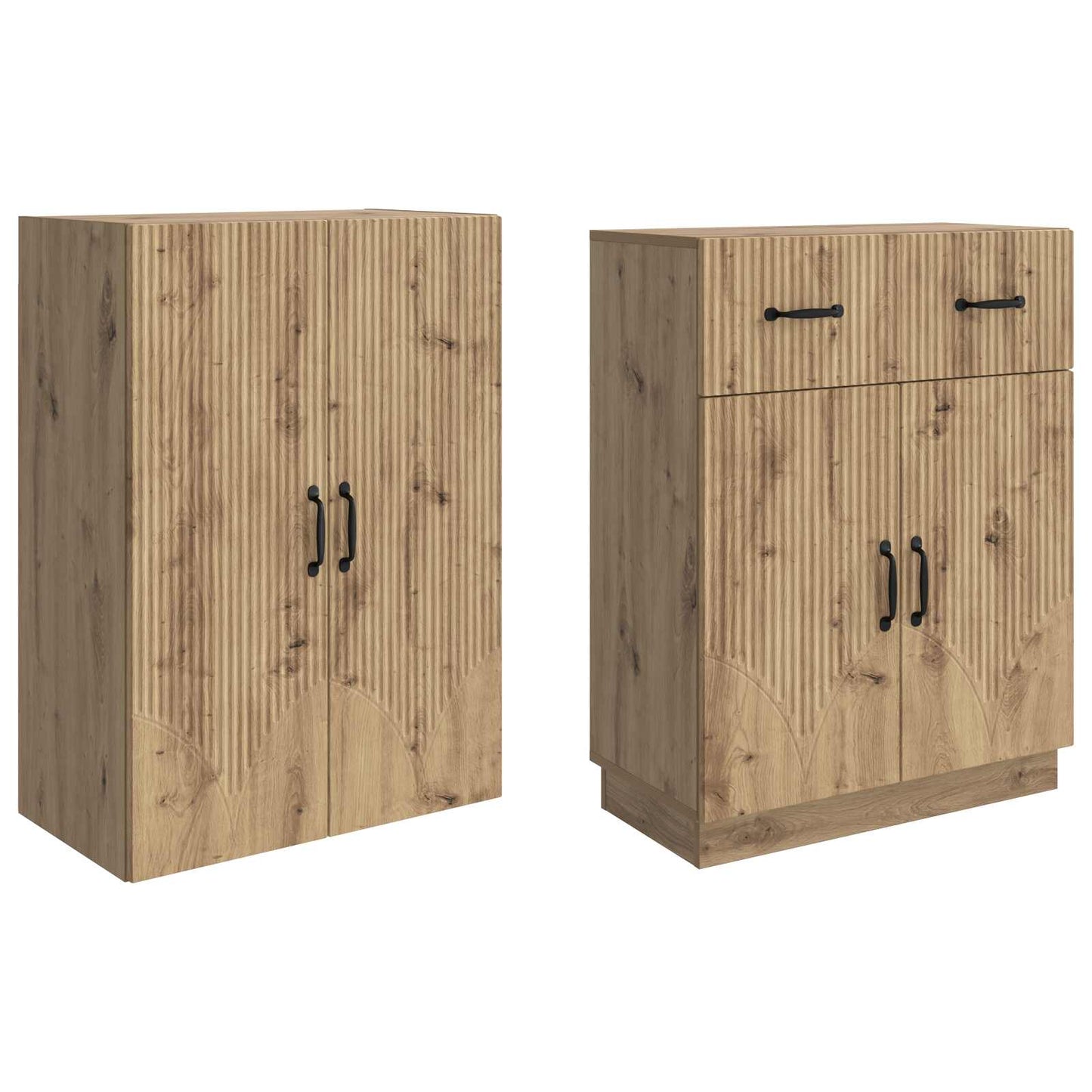Kastenset 2 st Artisanaal eiken Bewerkt hout