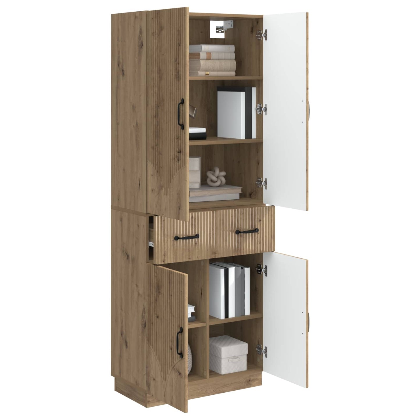 Kastenset 2 st Artisanaal eiken Bewerkt hout