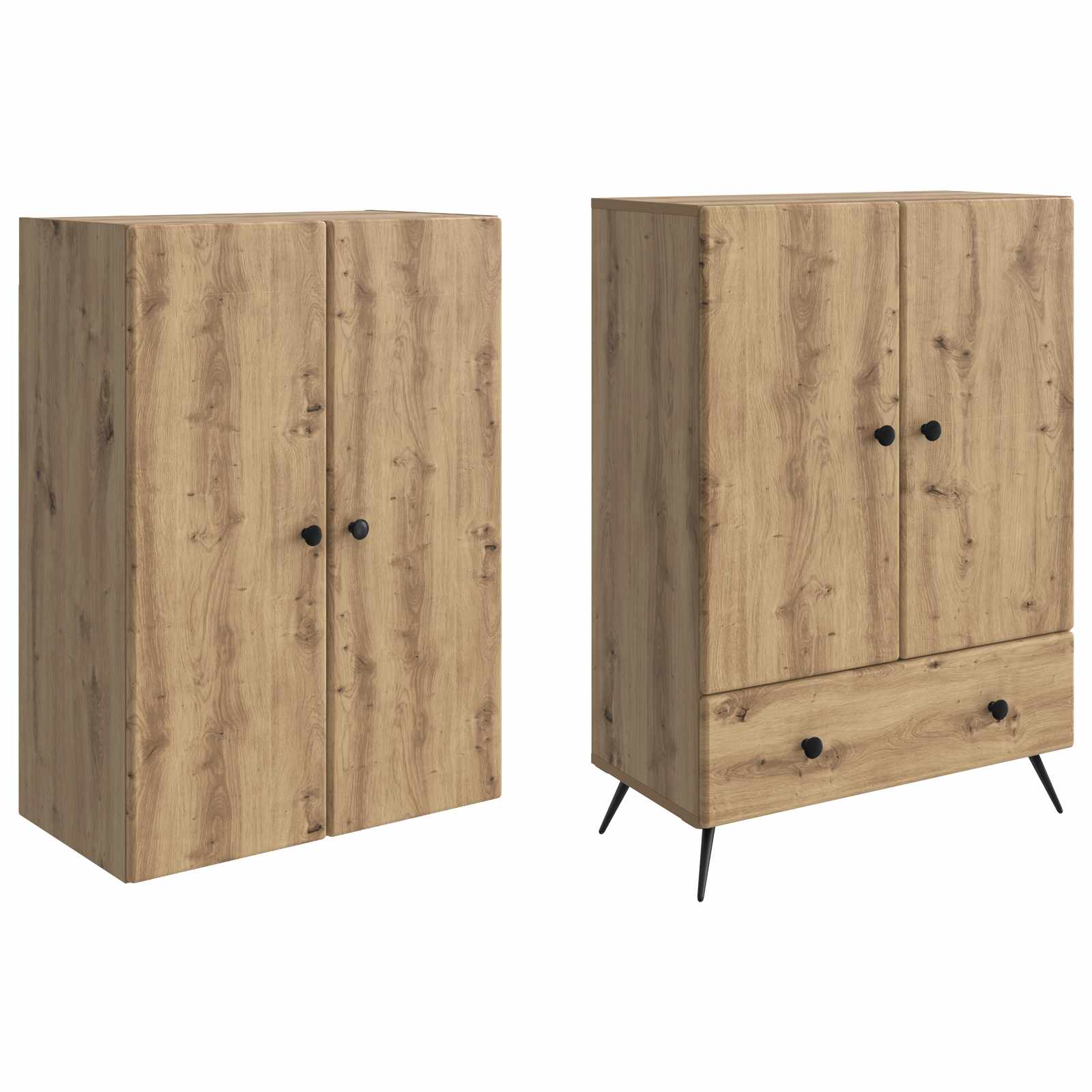 Kastenset 2 st Artisanaal eiken Bewerkt hout is nu te koop bij PeponiXL, paradijselijk wonen!
