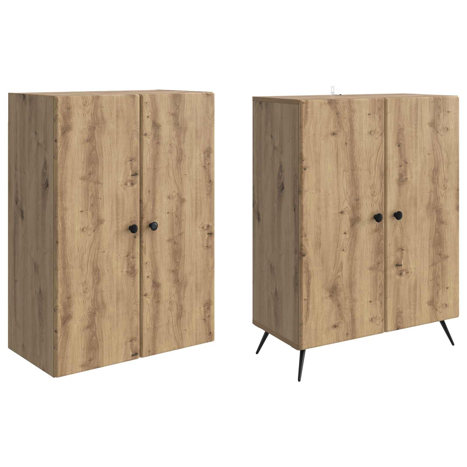 Kastenset 2 st Artisanaal eiken Bewerkt hout is nu te koop bij PeponiXL, paradijselijk wonen!