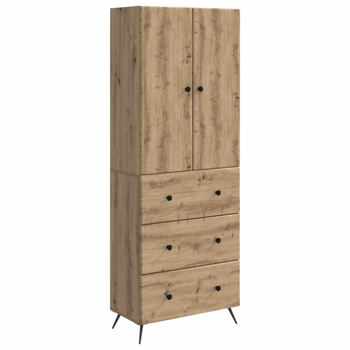 Kastenset 2 st 66 x 34,5 x 90 cm Bewerkt hout Artisanaal eiken is nu te koop bij PeponiXL, paradijselijk wonen!
