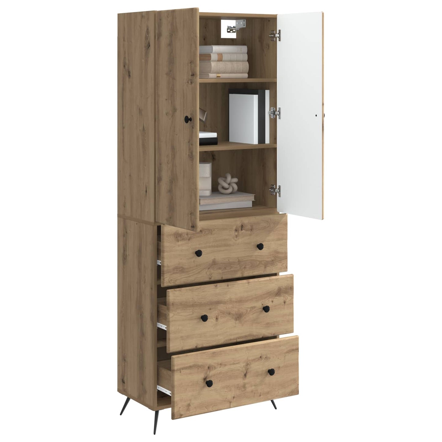 Kastenset 2 st 66 x 34,5 x 90 cm Bewerkt hout Artisanaal eiken is nu te koop bij PeponiXL, paradijselijk wonen!