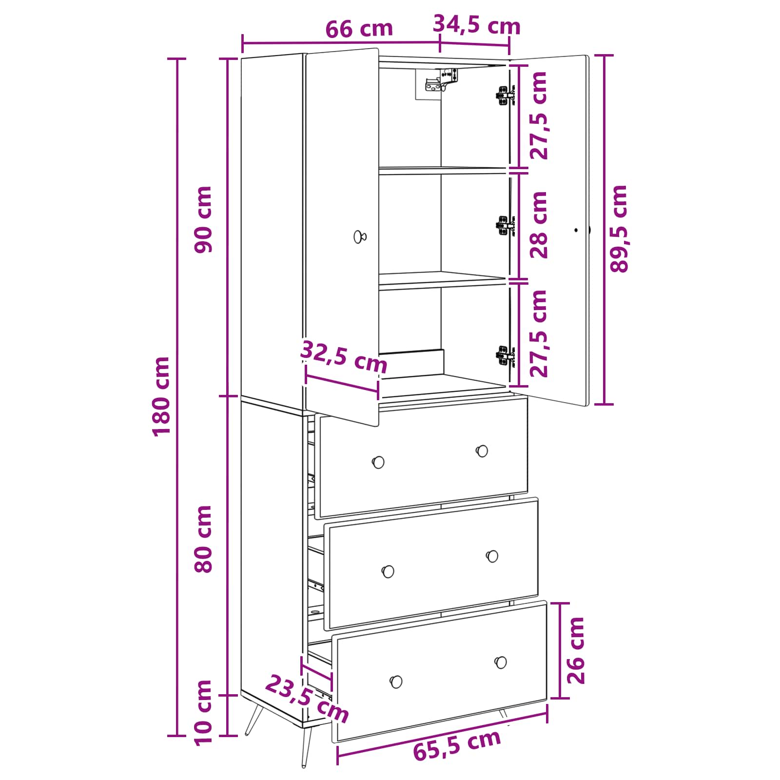 Kastenset 2 st 66 x 34,5 x 90 cm Bewerkt hout Artisanaal eiken is nu te koop bij PeponiXL, paradijselijk wonen!