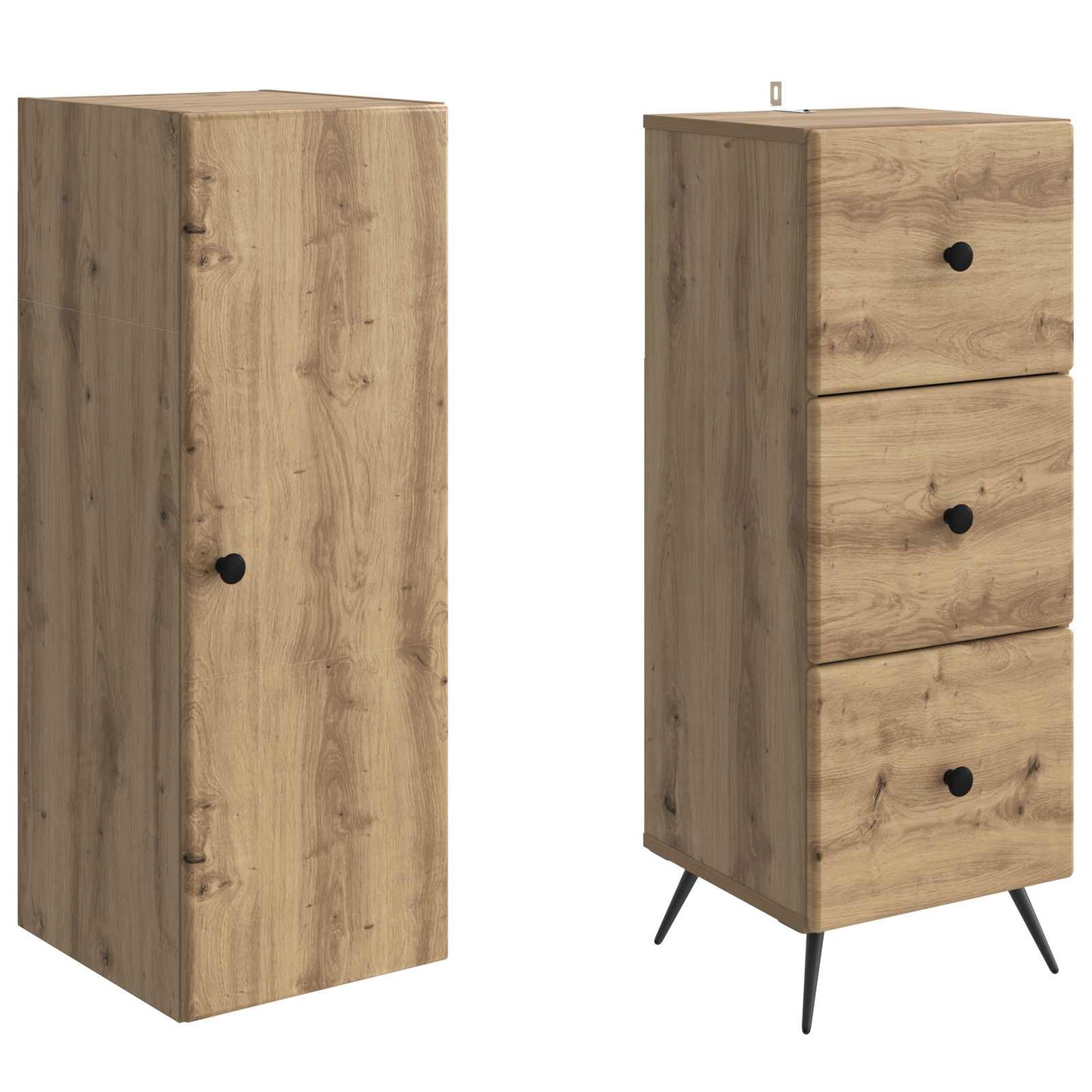 Kastenset 2 st 34,5 x 34,5 x 90 cm Bewerkt hout