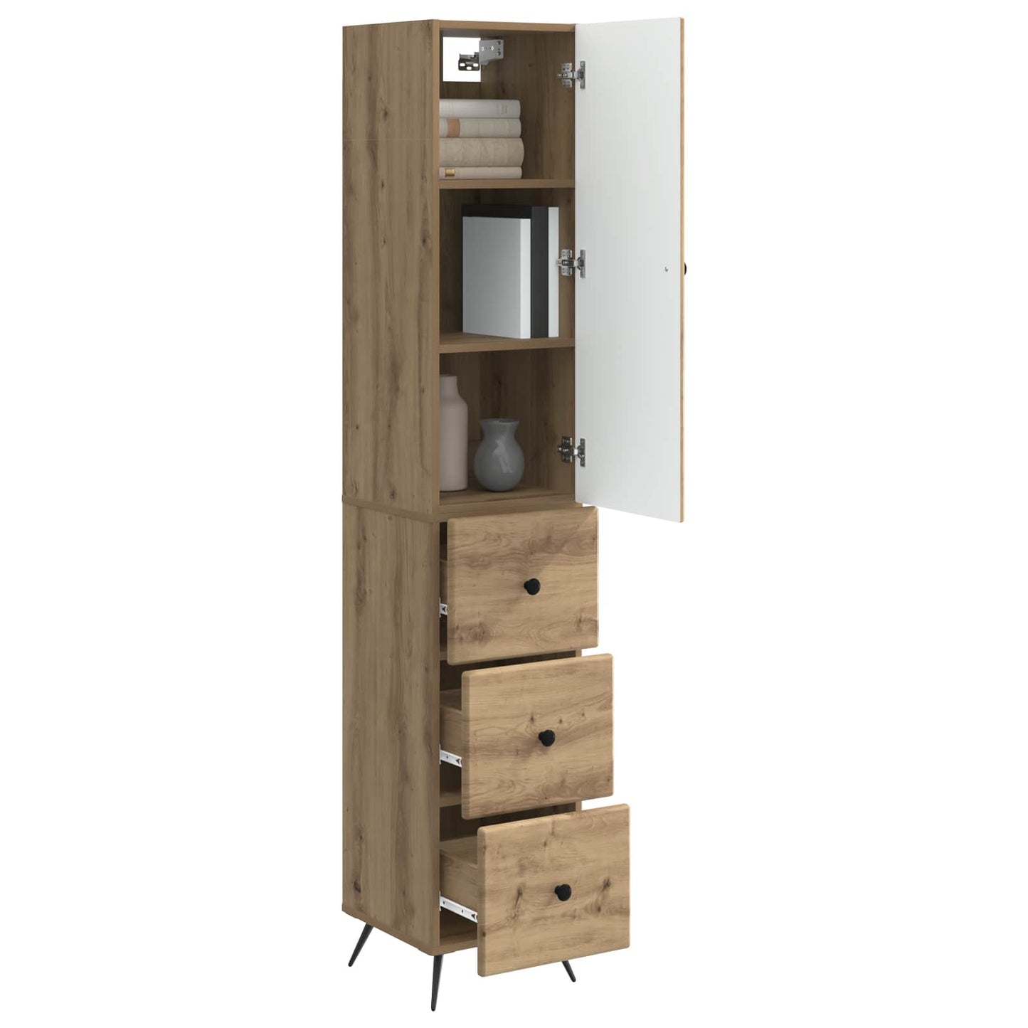 Kastenset 2 st 34,5 x 34,5 x 90 cm Bewerkt hout