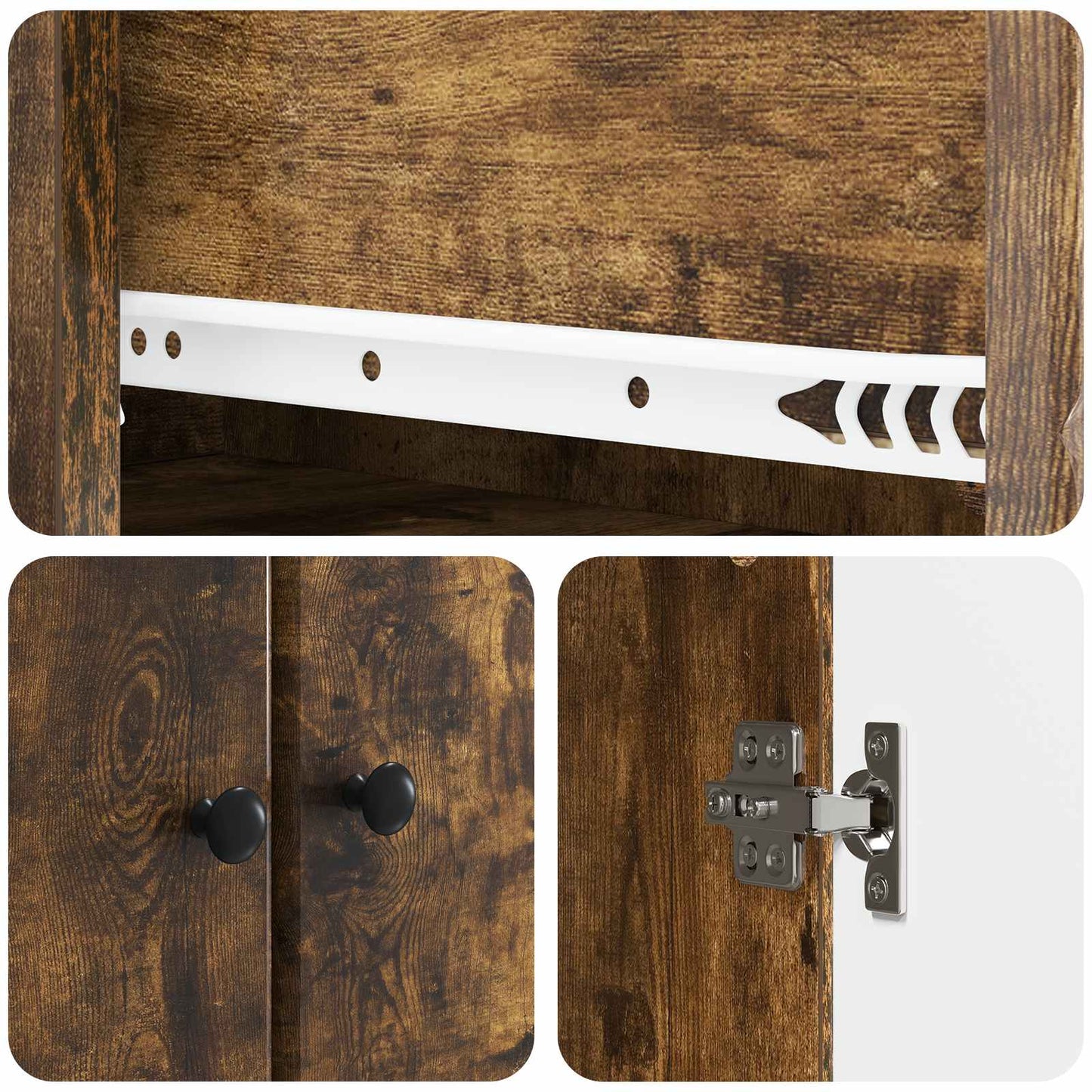 Kastenset 2 pcs Gerookt eiken Bewerkt hout