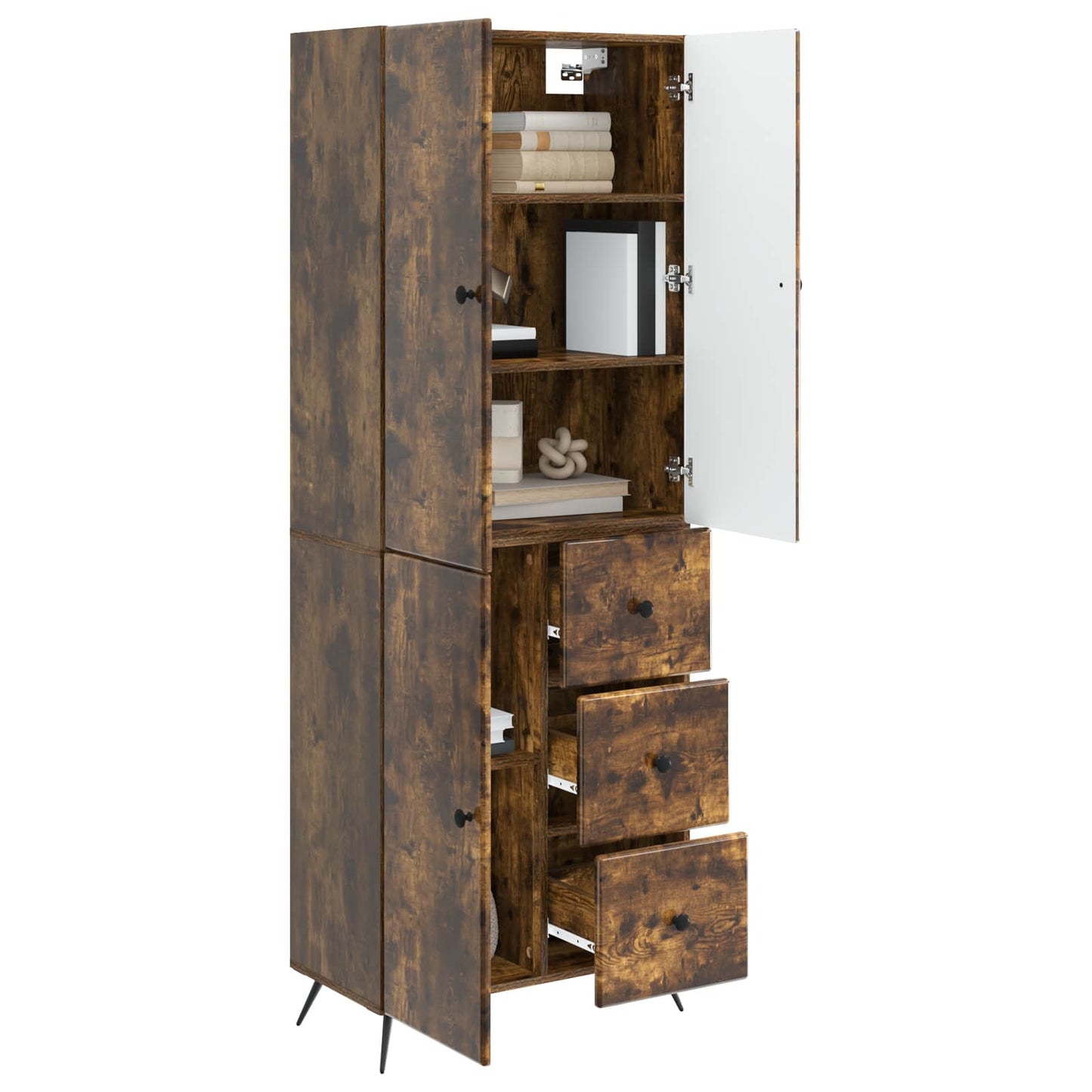 Kastenset 2 pcs Gerookt eiken Bewerkt hout