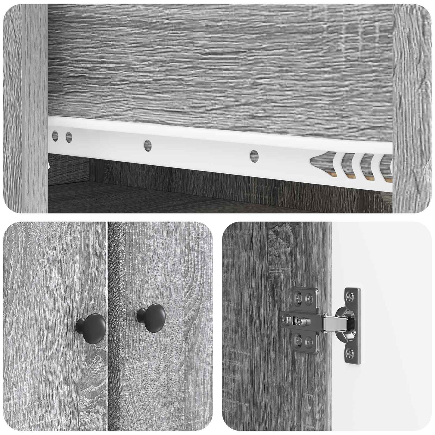 Kastenset 2 pcs Grijs Sonoma Bewerkt hout
