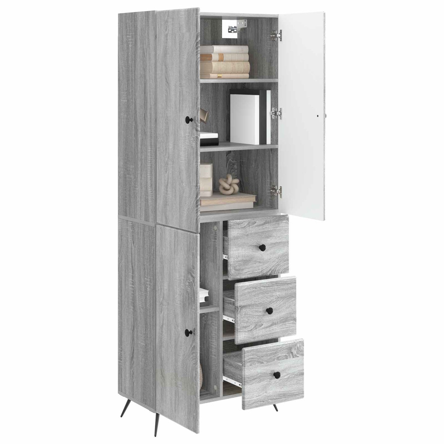 Kastenset 2 pcs Grijs Sonoma Bewerkt hout