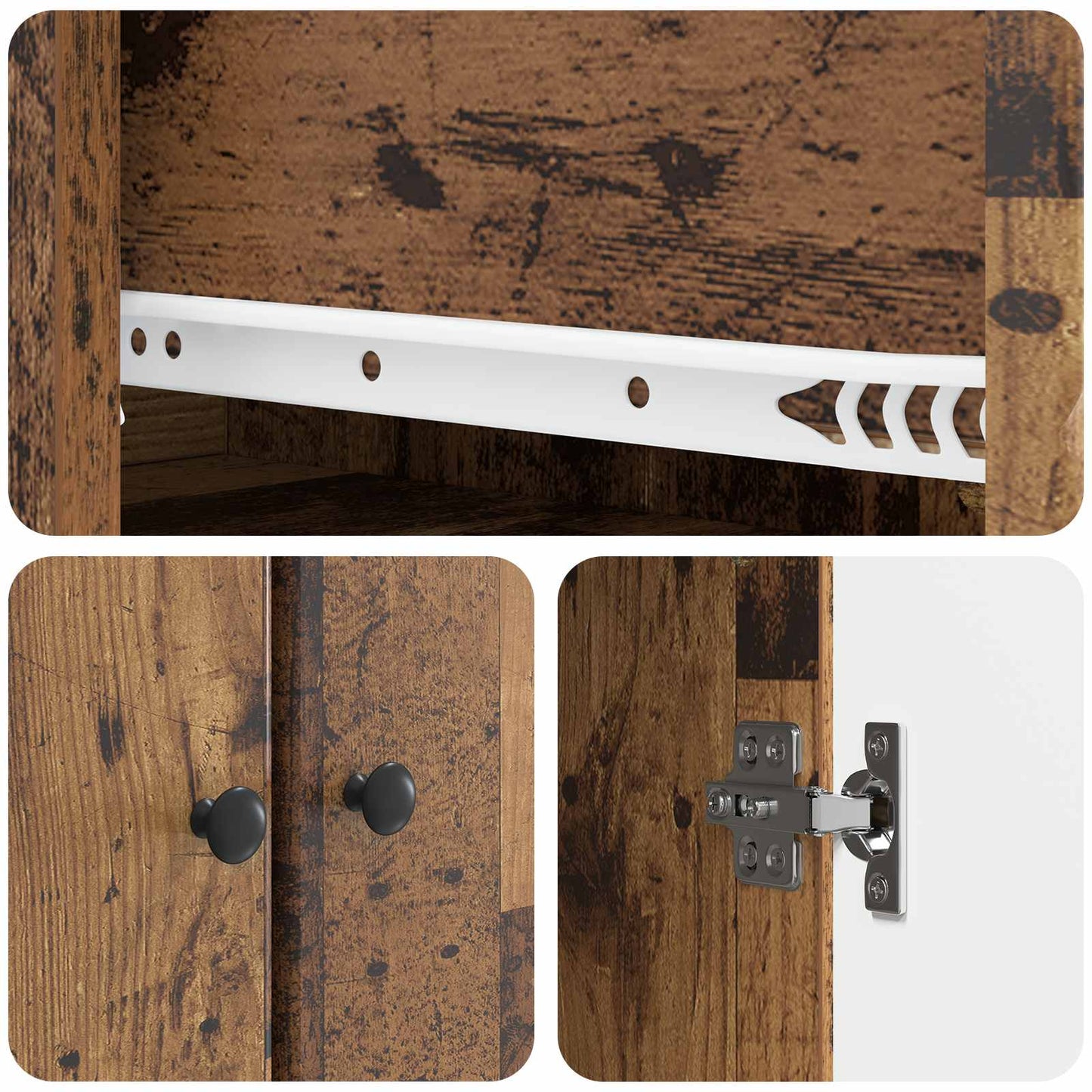 Kastenset 2 pcs Oud hout Bewerkt hout