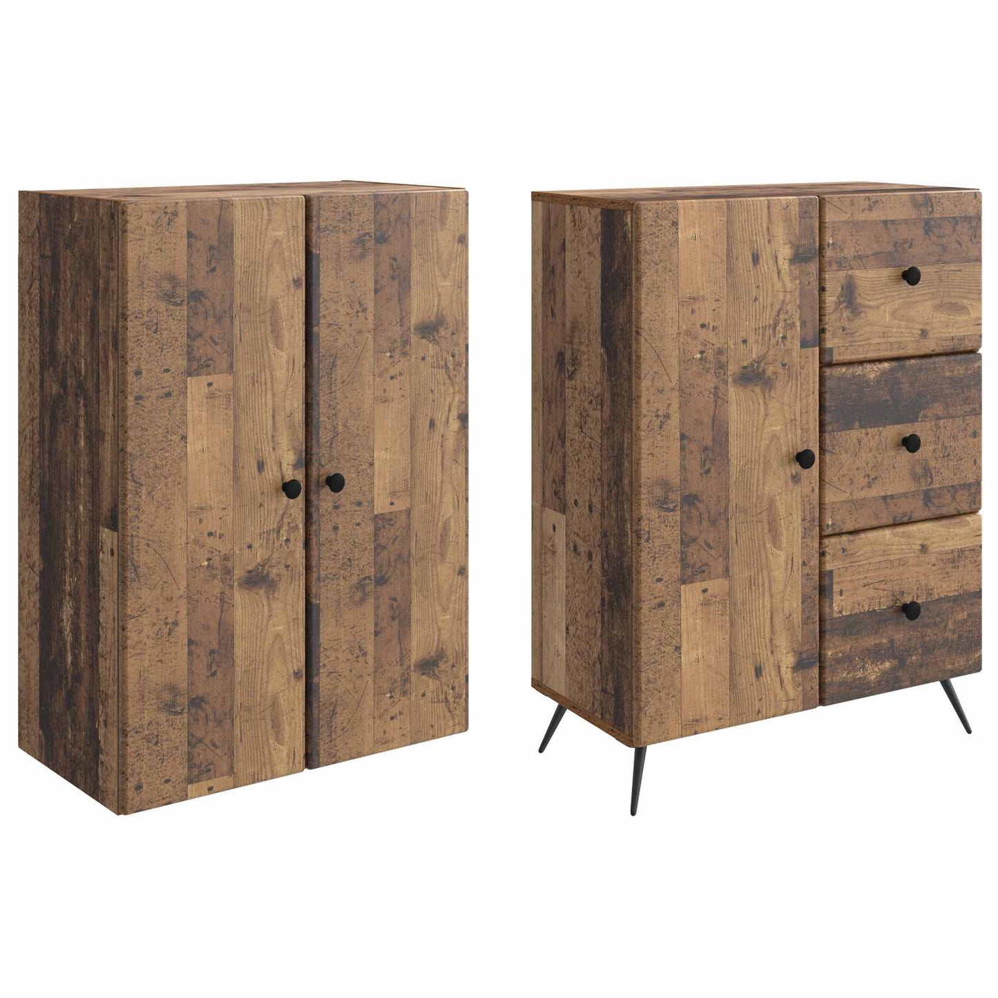 Kastenset 2 pcs Oud hout Bewerkt hout