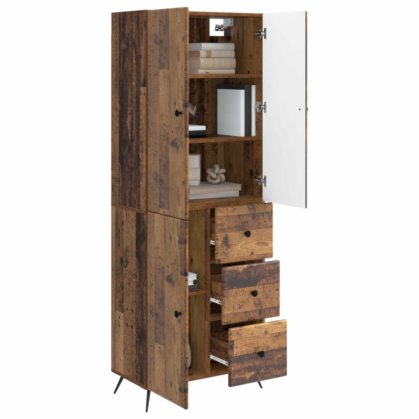 Kastenset 2 pcs Oud hout Bewerkt hout